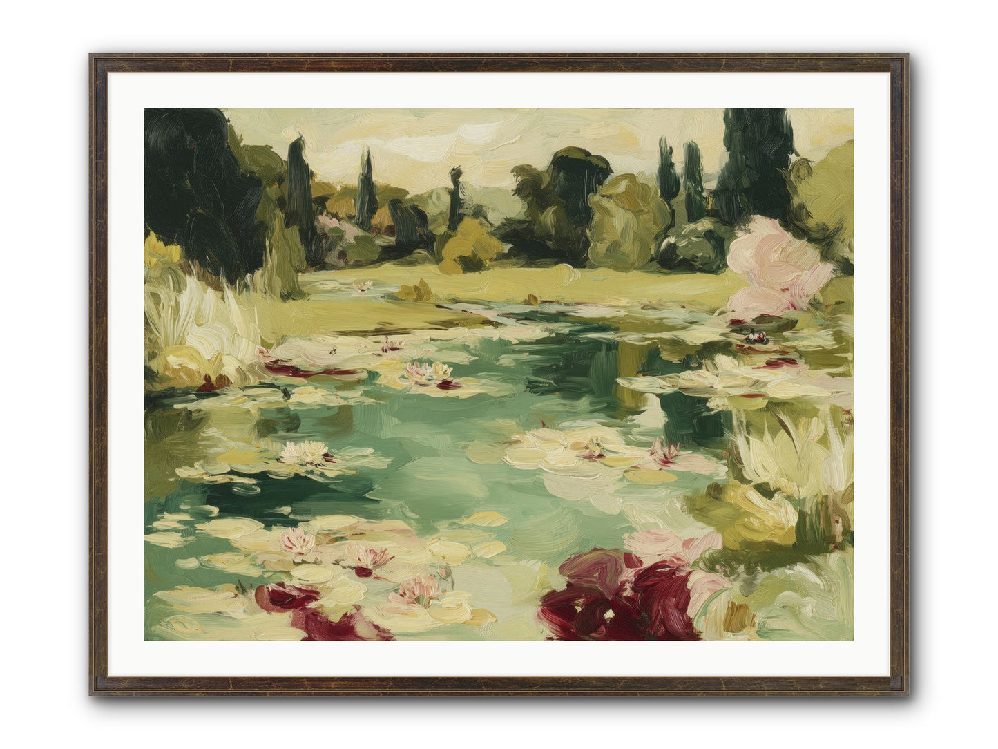 Reveries At Sunrise Framed Print - Slimwoods Black/Gold 40x30