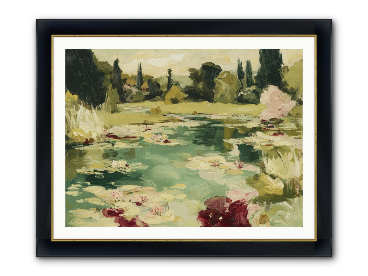Reveries At Sunrise Framed Print - Wide Black w/Gold 40x30