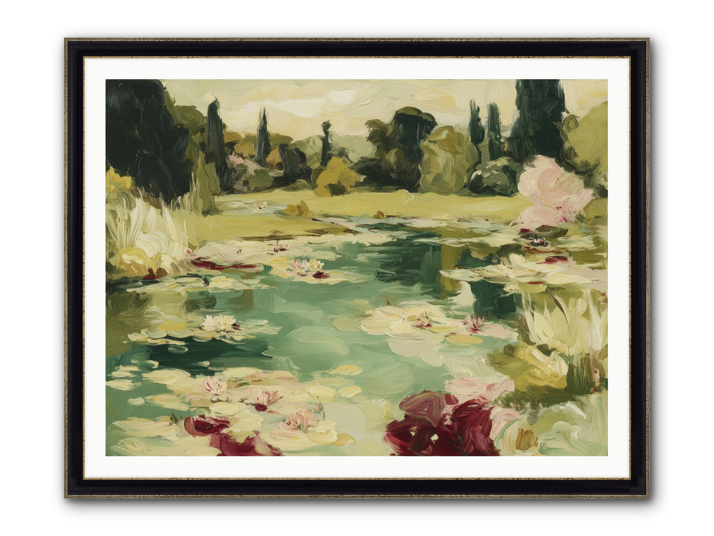 Reveries At Sunrise Framed Print - Black & Gold 48x36