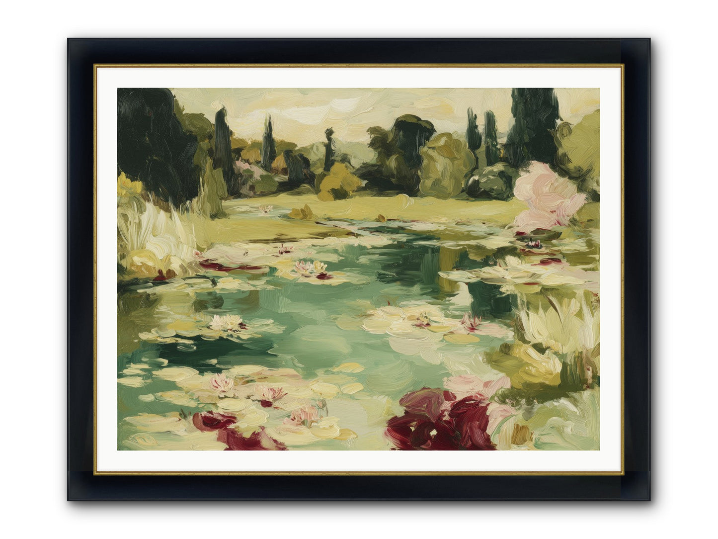 Reveries At Sunrise Framed Print - Wide Black w/Gold 48x36