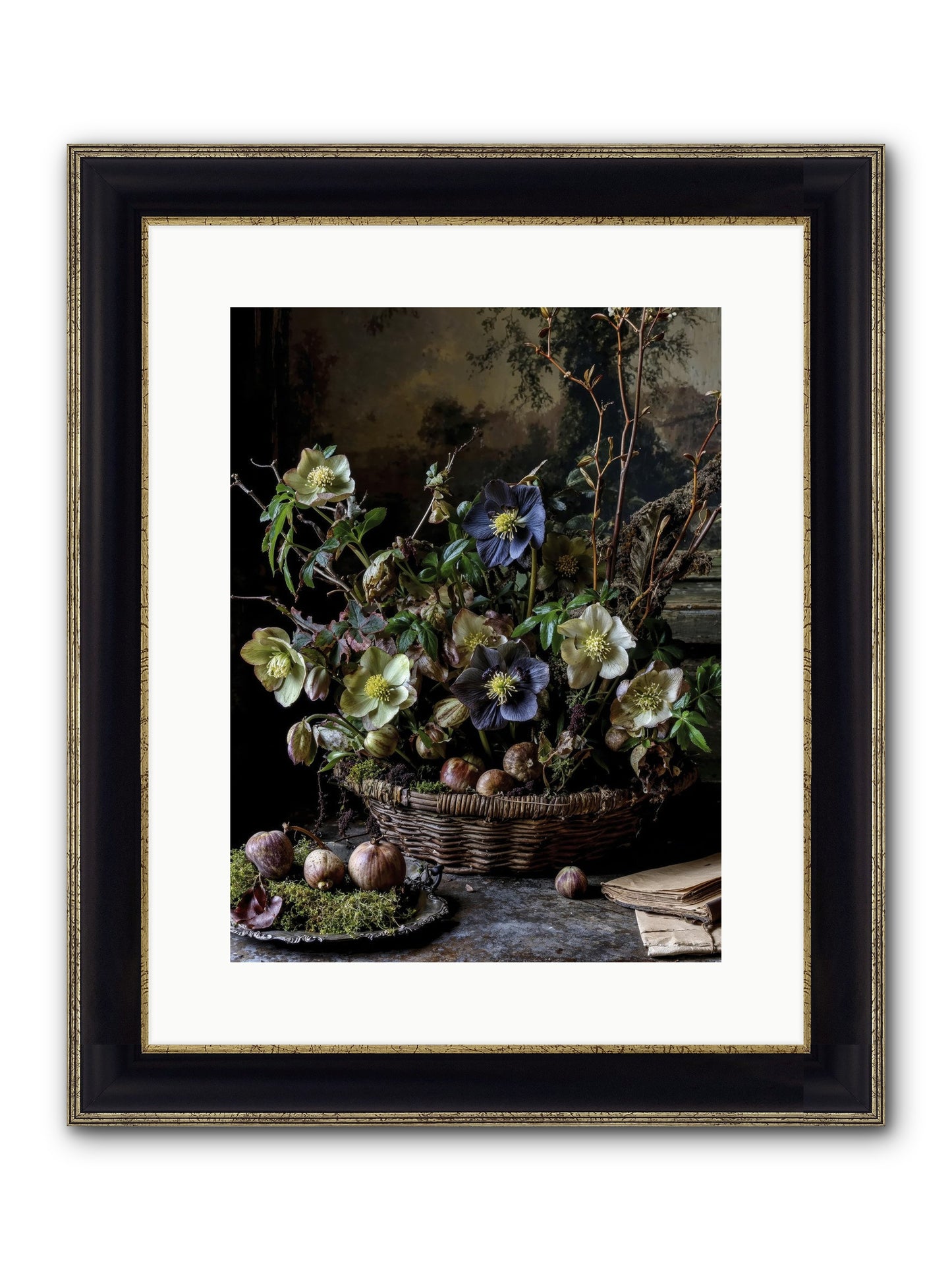 Rhapsody Framed Print - Black & Gold 12x16