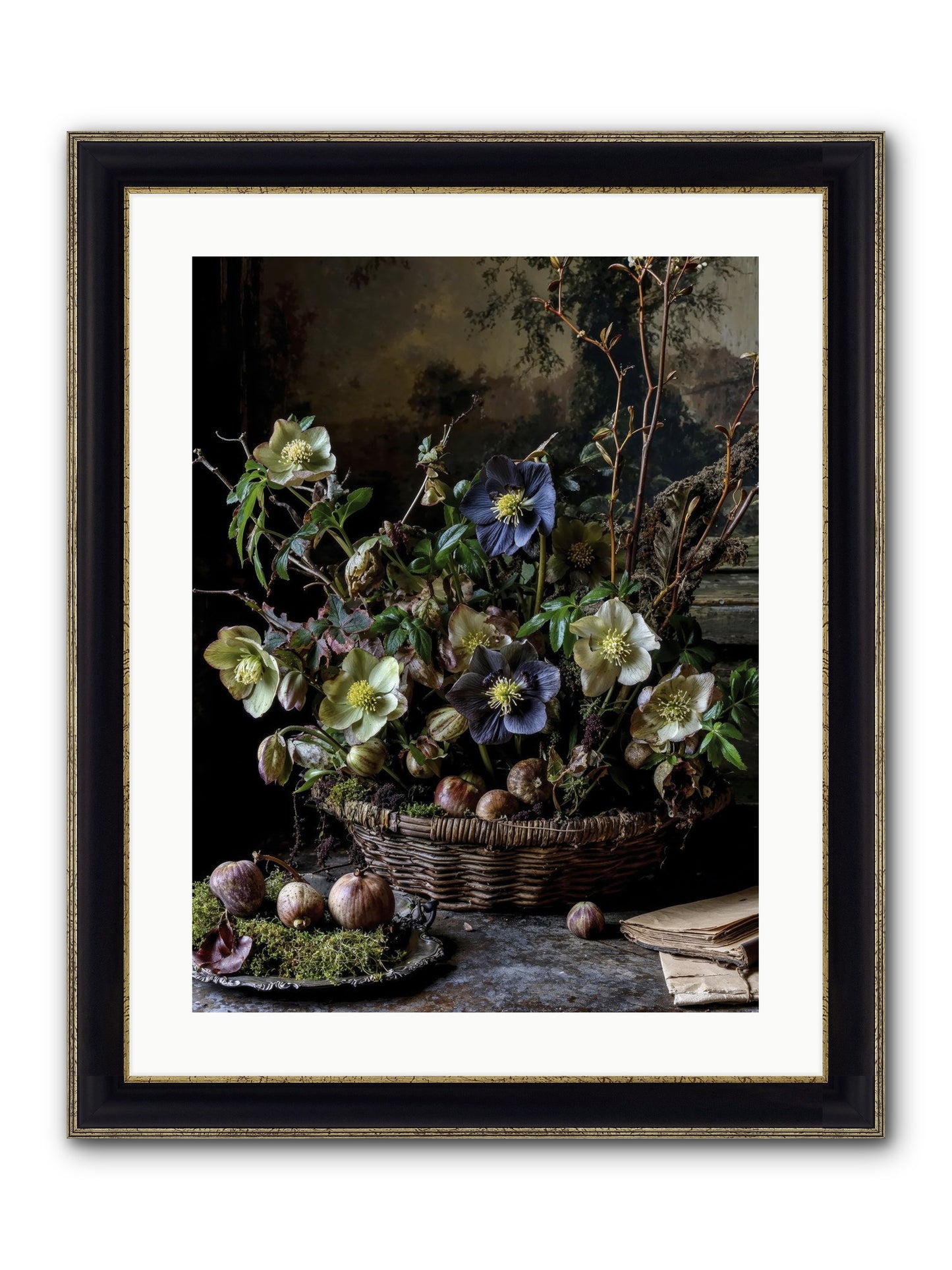 Rhapsody Framed Print - Black & Gold 18x24