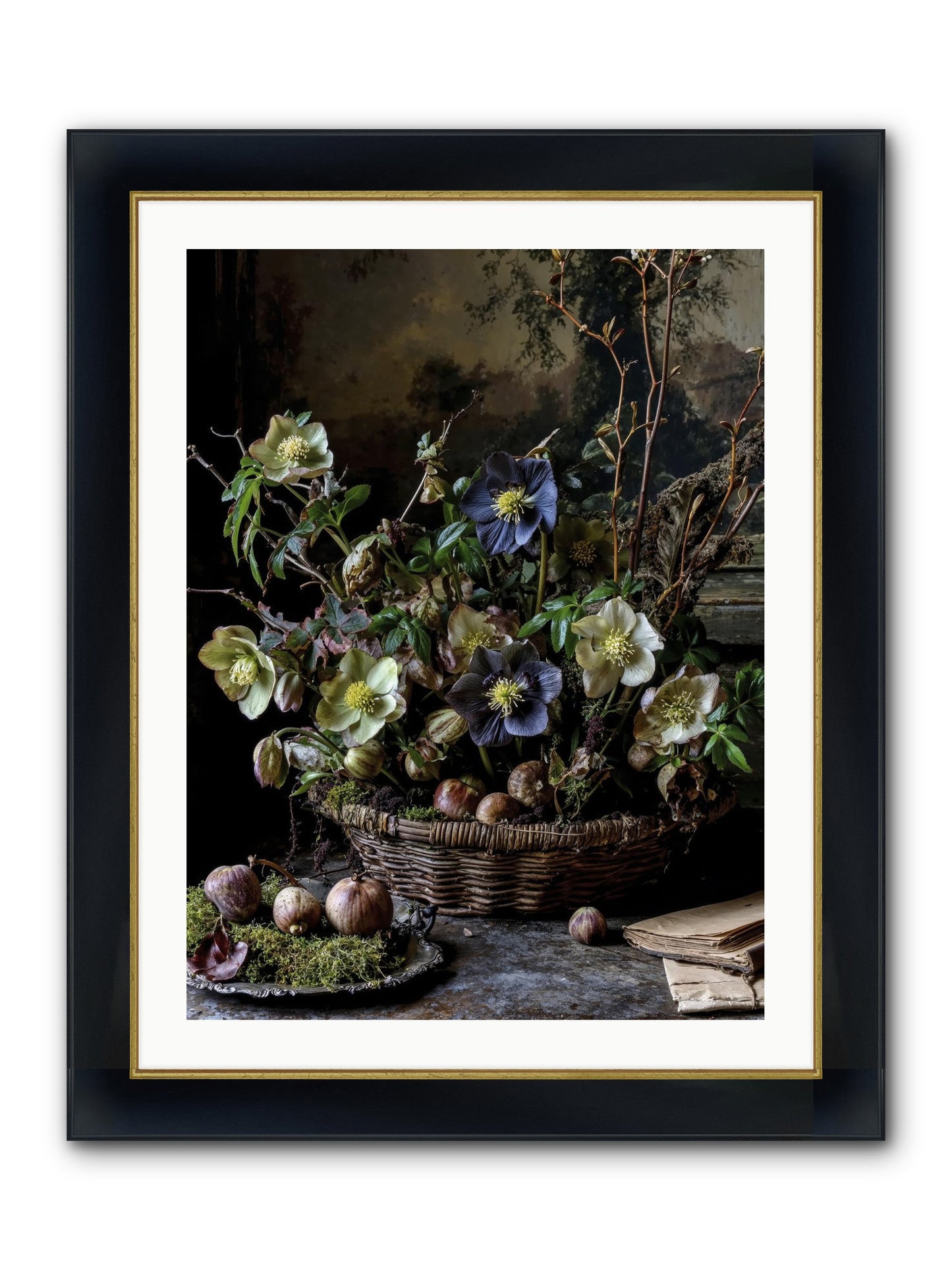 Rhapsody Framed Print - Wide Black w/Gold 24x32