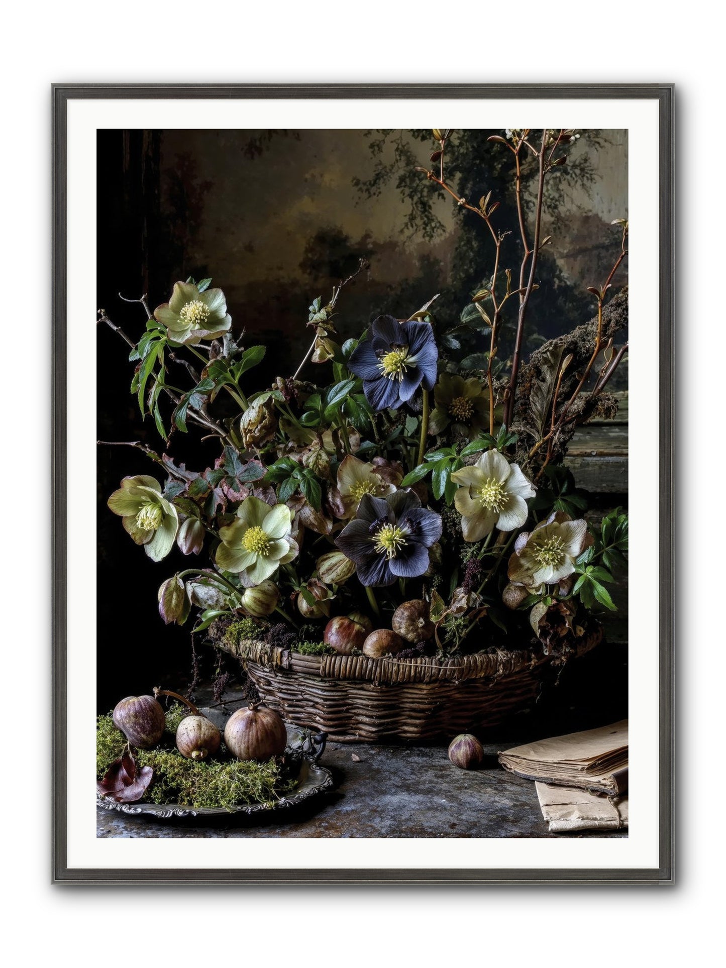 Rhapsody Framed Print - Slimwoods Black/Silver 36x48
