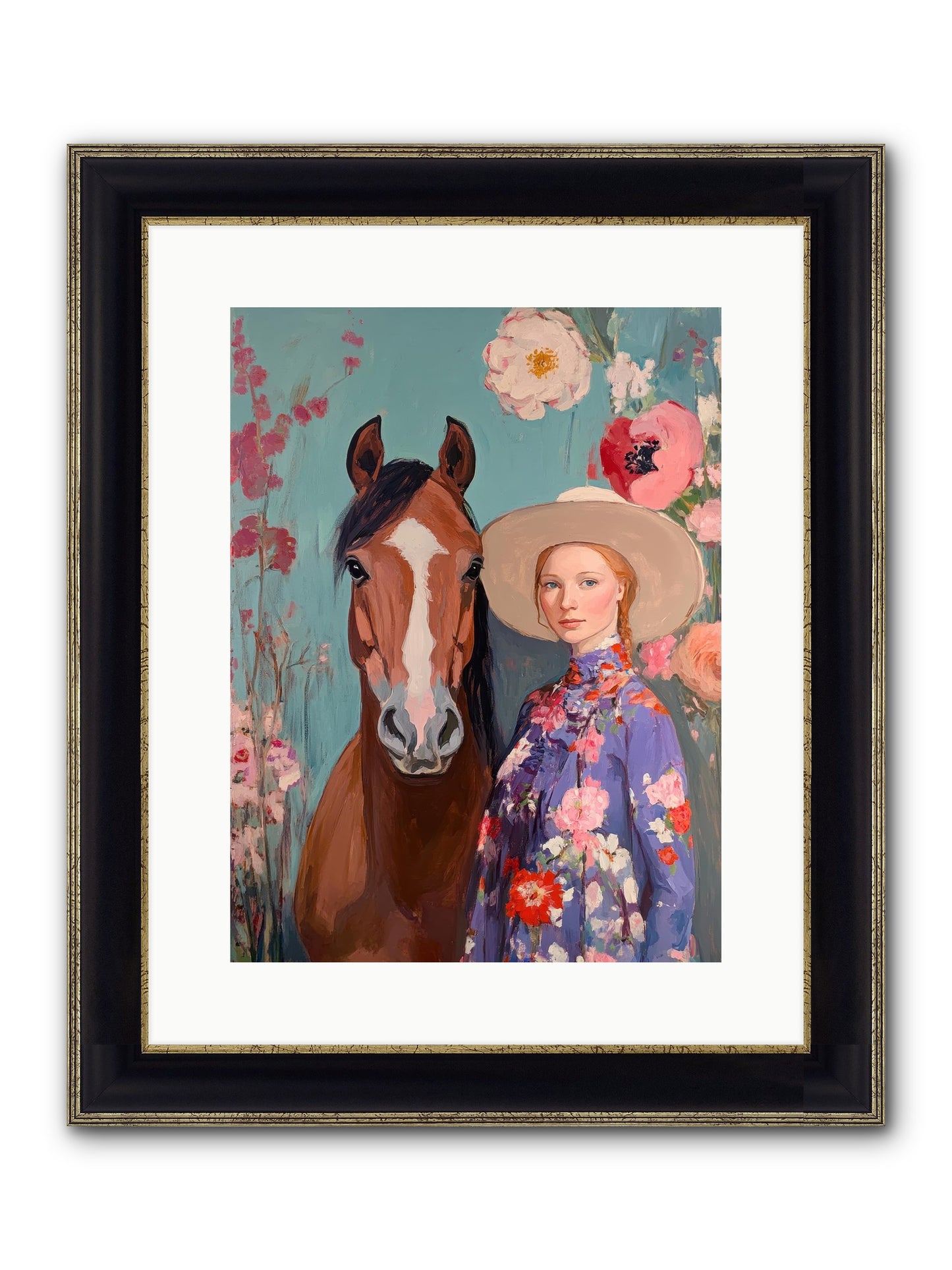 Rhinestone Rebel Framed Print - Black & Gold 12x16