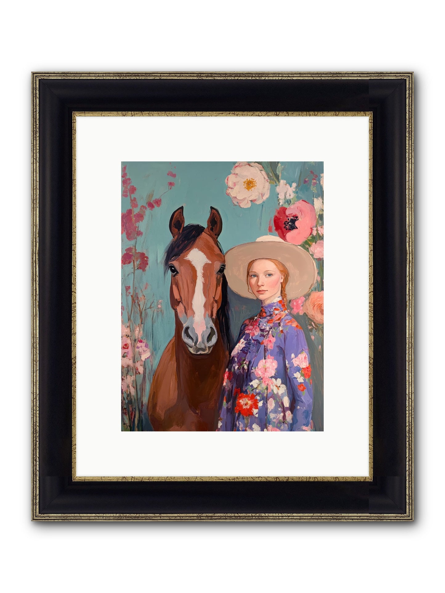 Rhinestone Rebel Framed Print - Black & Gold 9x12