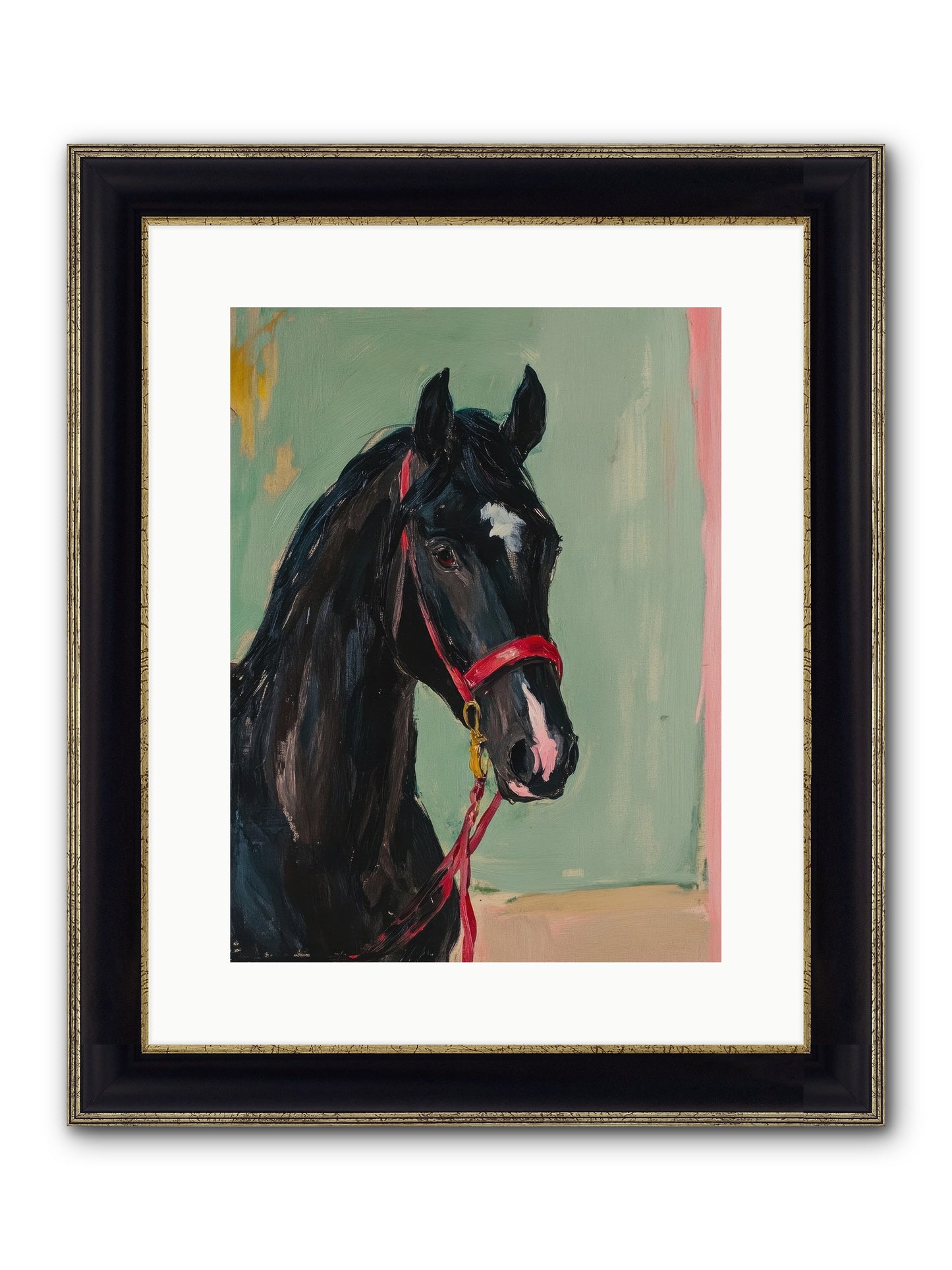 Ribbon Dancer Framed Print - Black & Gold 12x16