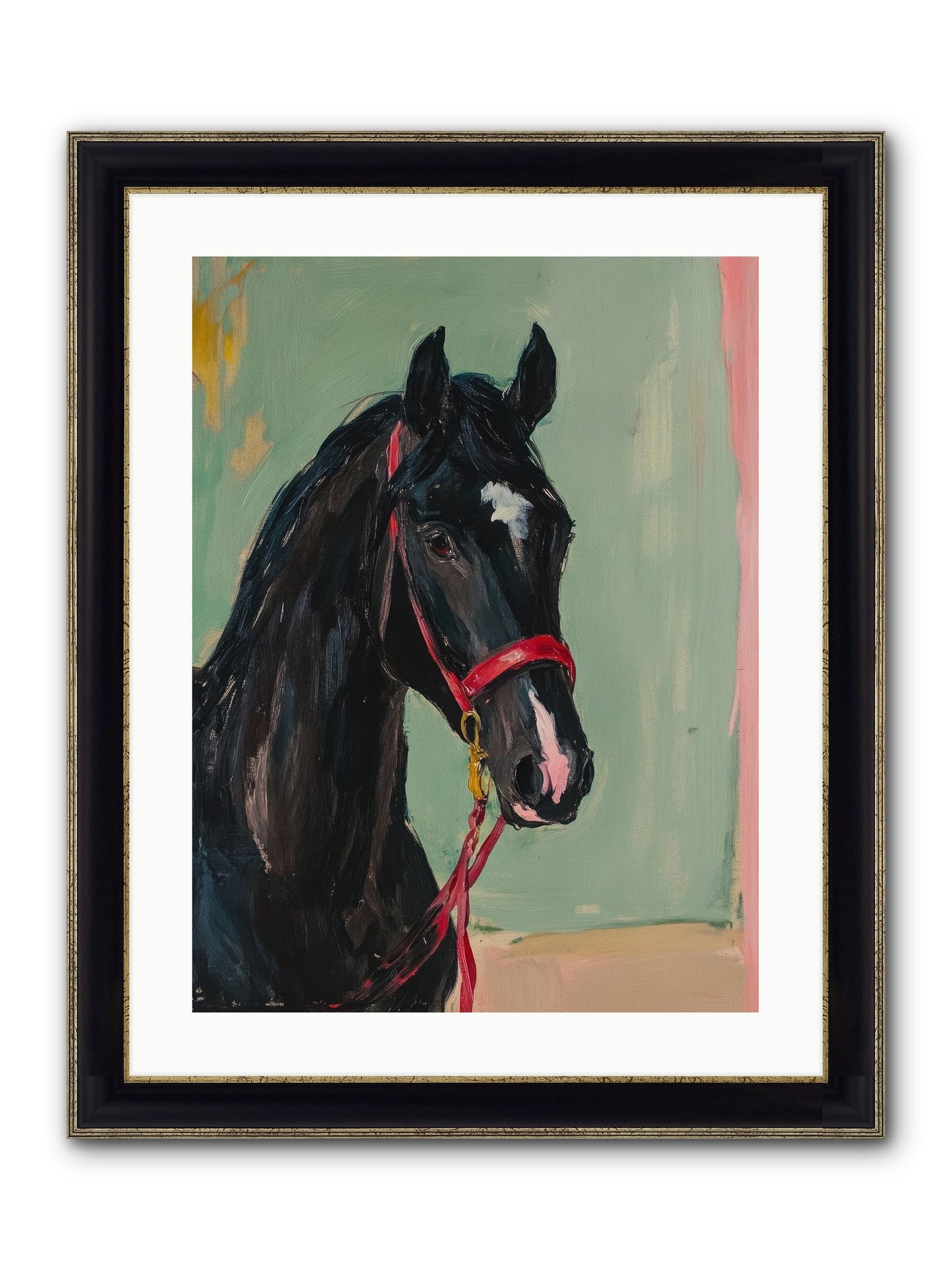 Ribbon Dancer Framed Print - Black & Gold 18x24