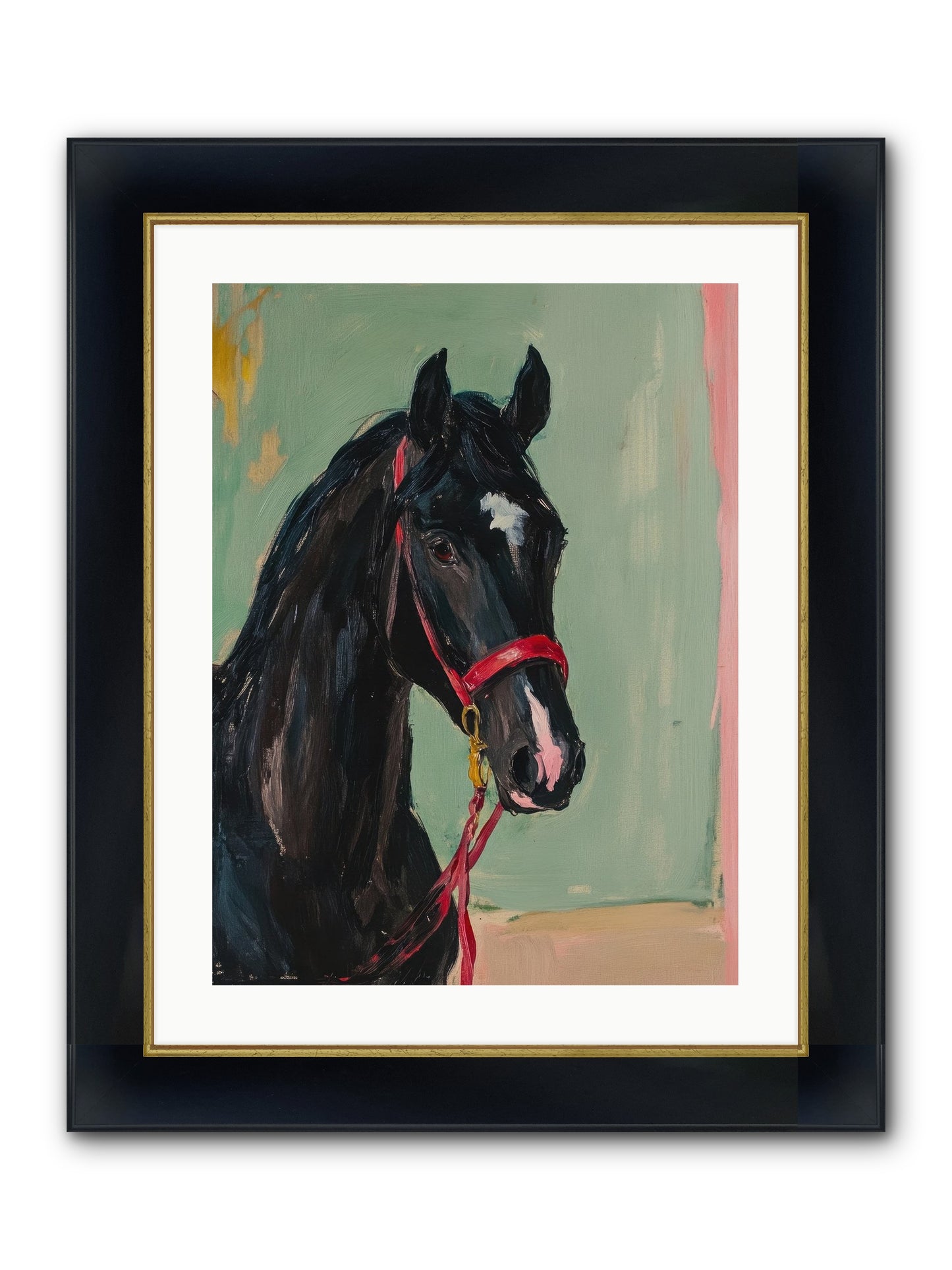 Ribbon Dancer Framed Print - Wide Black w/Gold 18x24