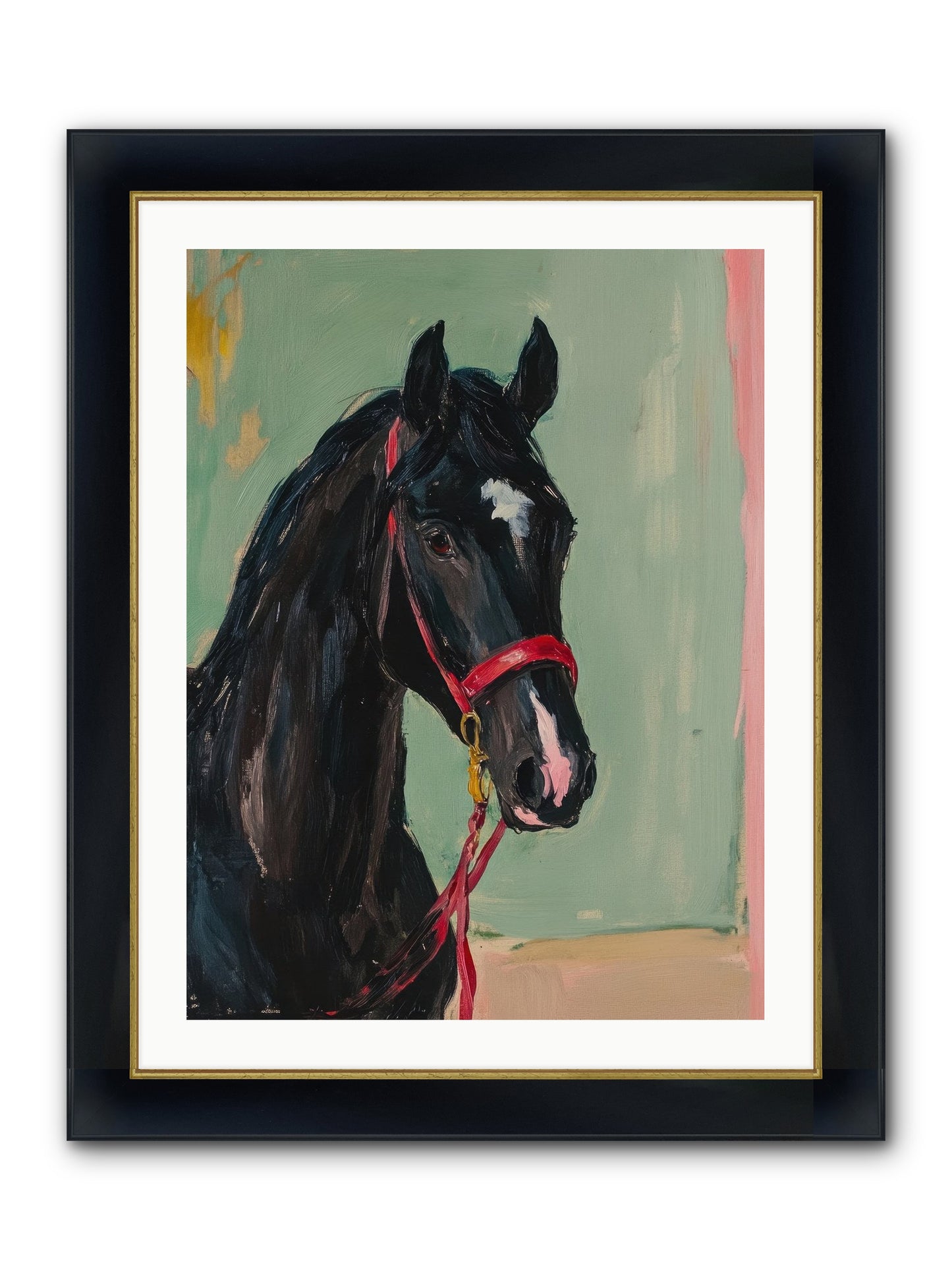 Ribbon Dancer Framed Print - Wide Black w/Gold 24x32