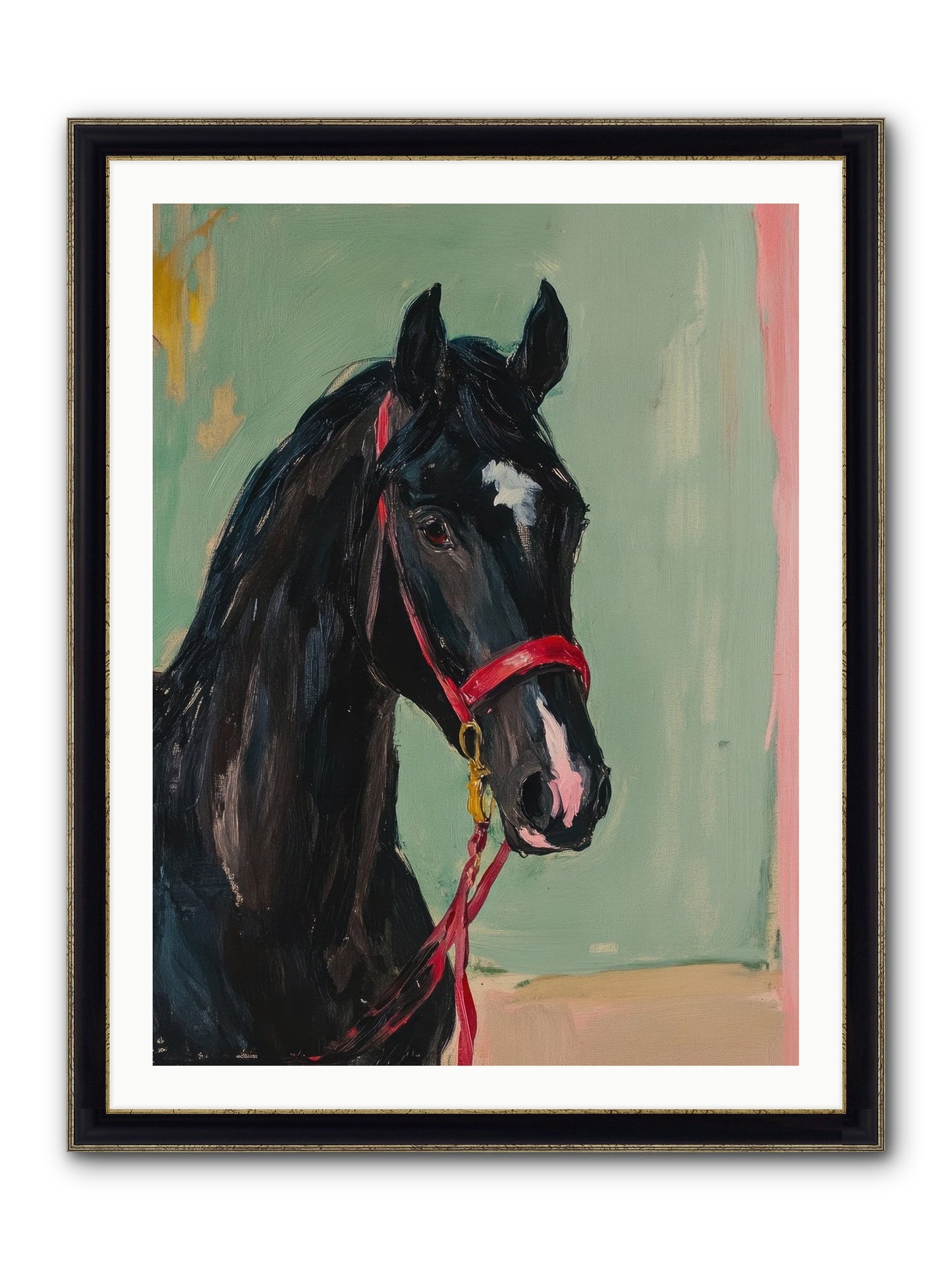 Ribbon Dancer Framed Print - Black & Gold 30x40