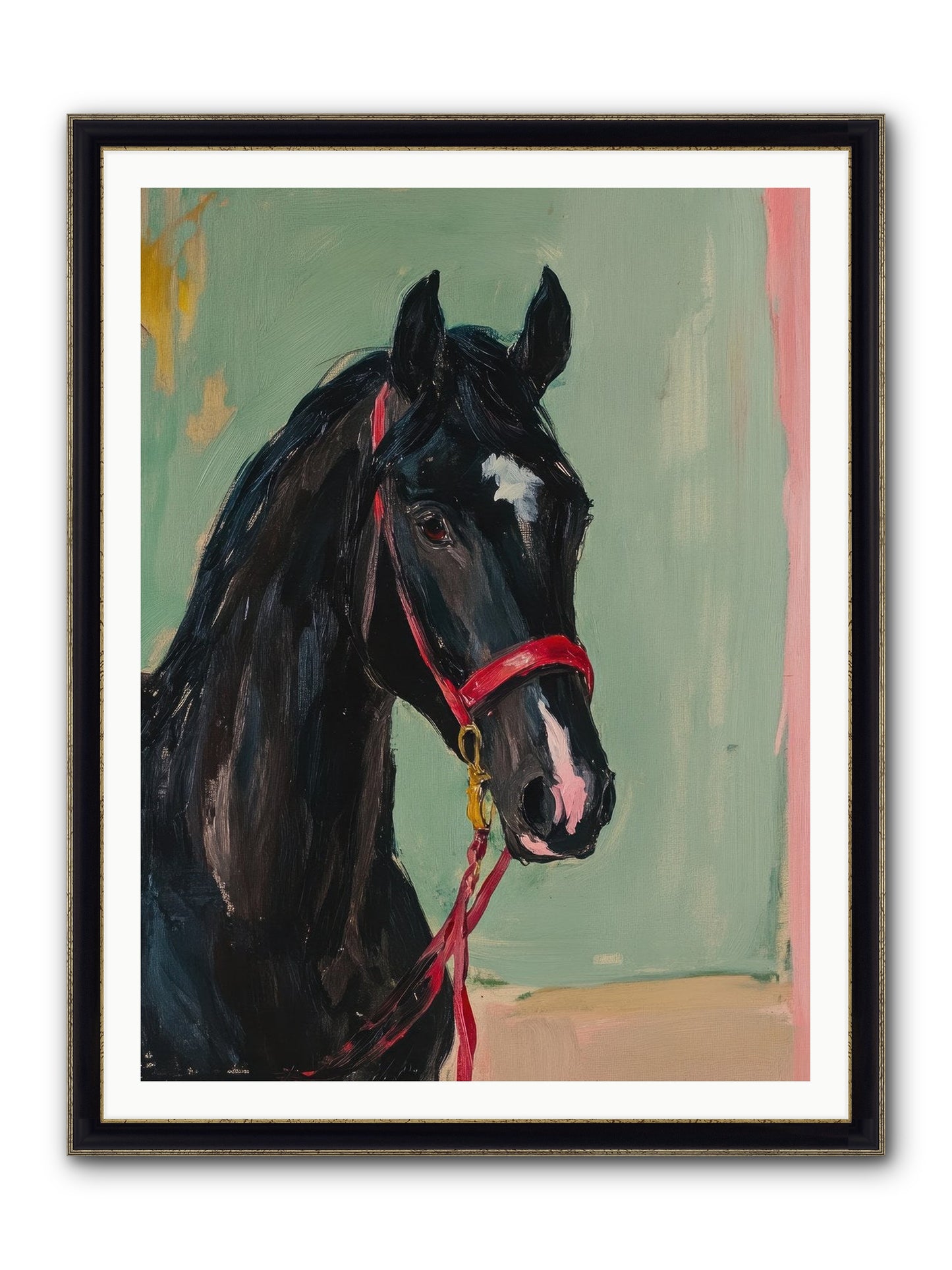 Ribbon Dancer Framed Print - Black & Gold 36x48