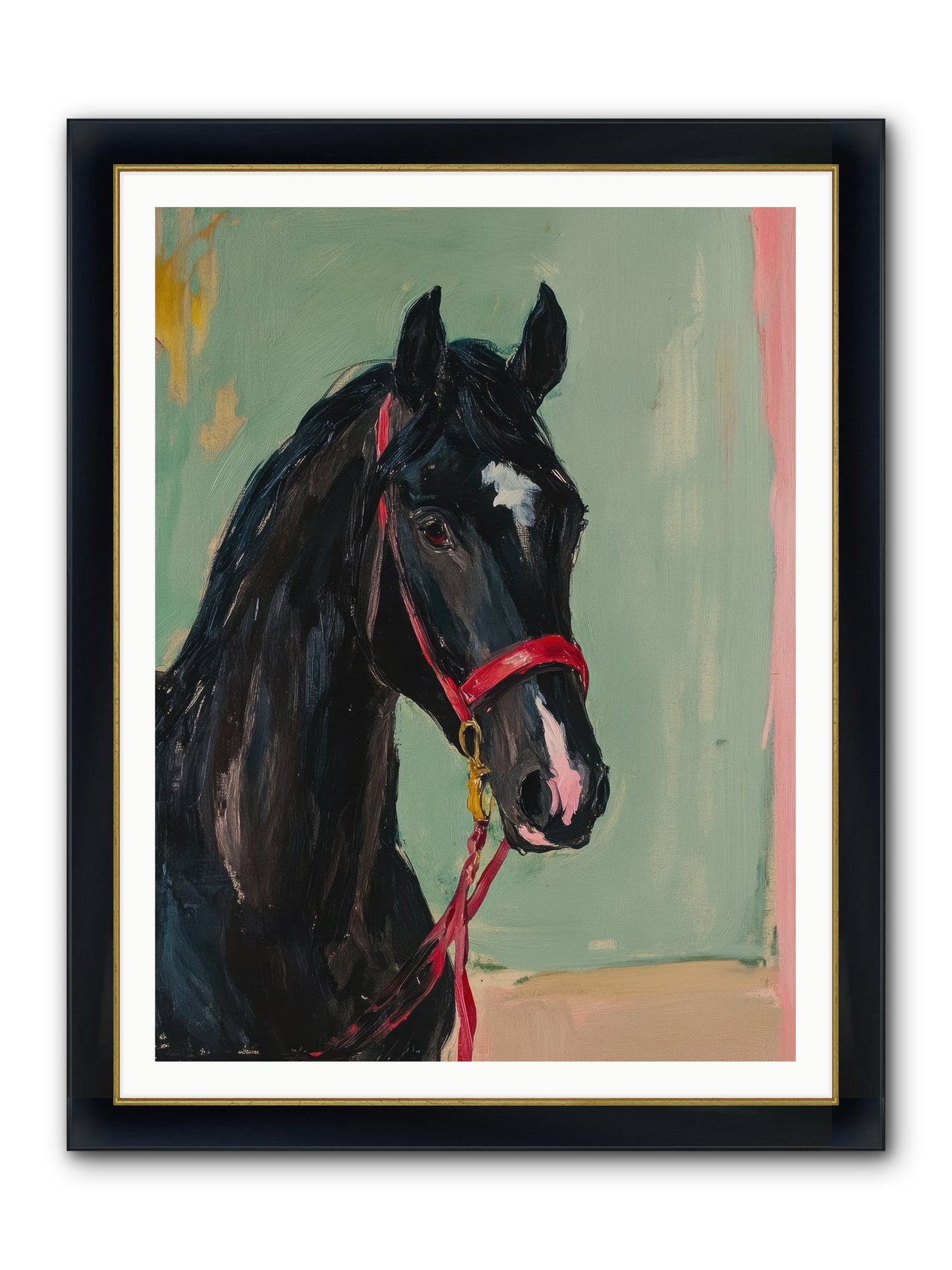 Ribbon Dancer Framed Print - Wide Black w/Gold 36x48