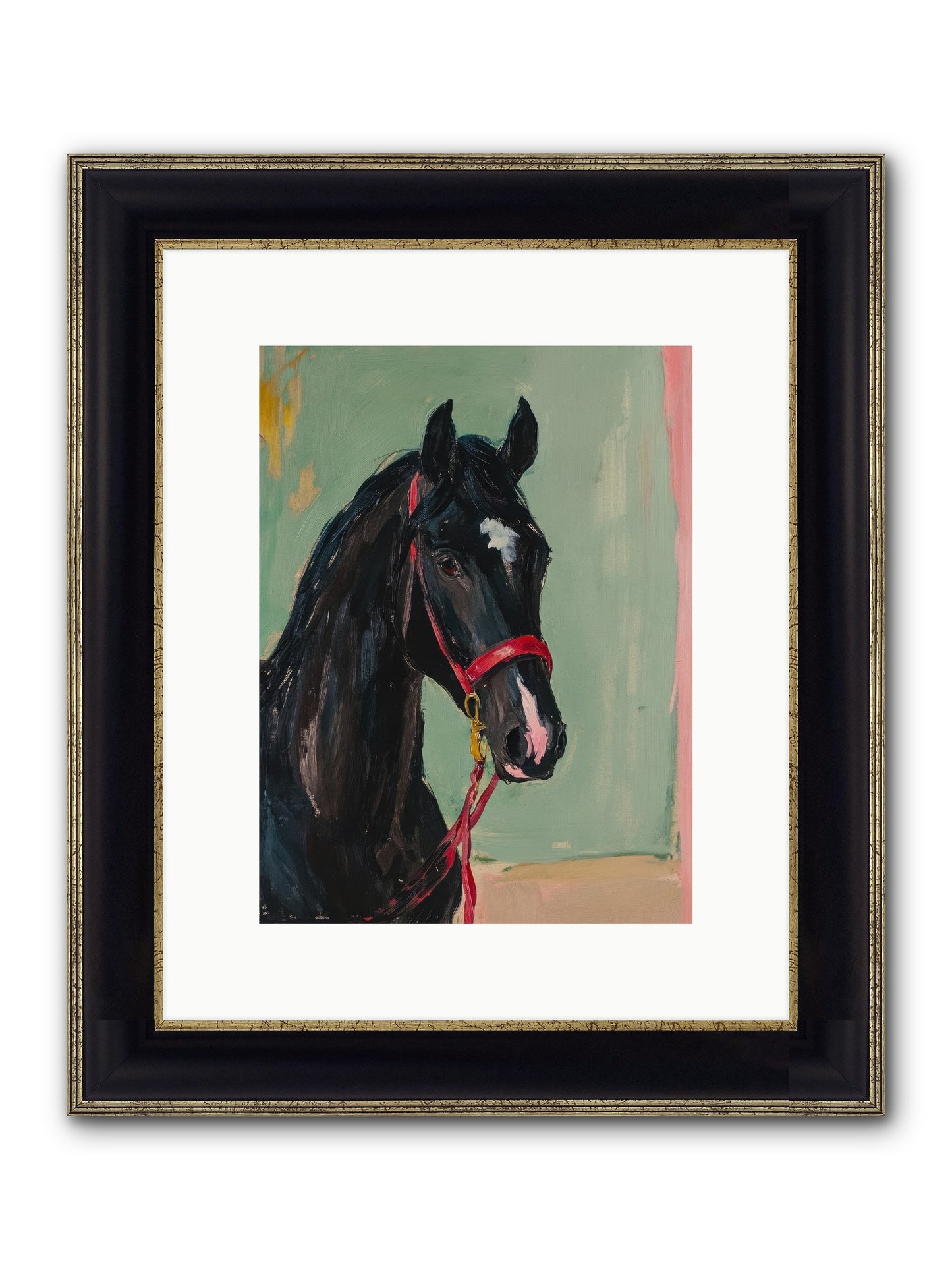Ribbon Dancer Framed Print - Black & Gold 9x12