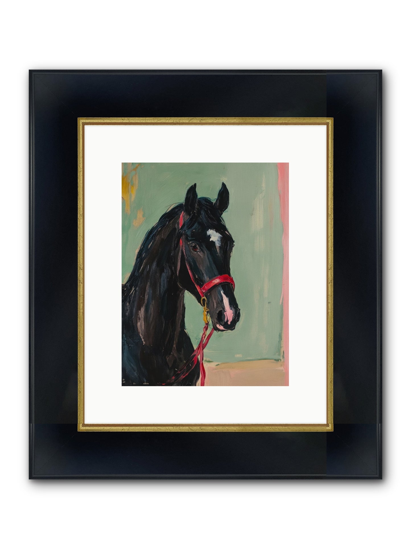Ribbon Dancer Framed Print - Wide Black w/Gold 9x12