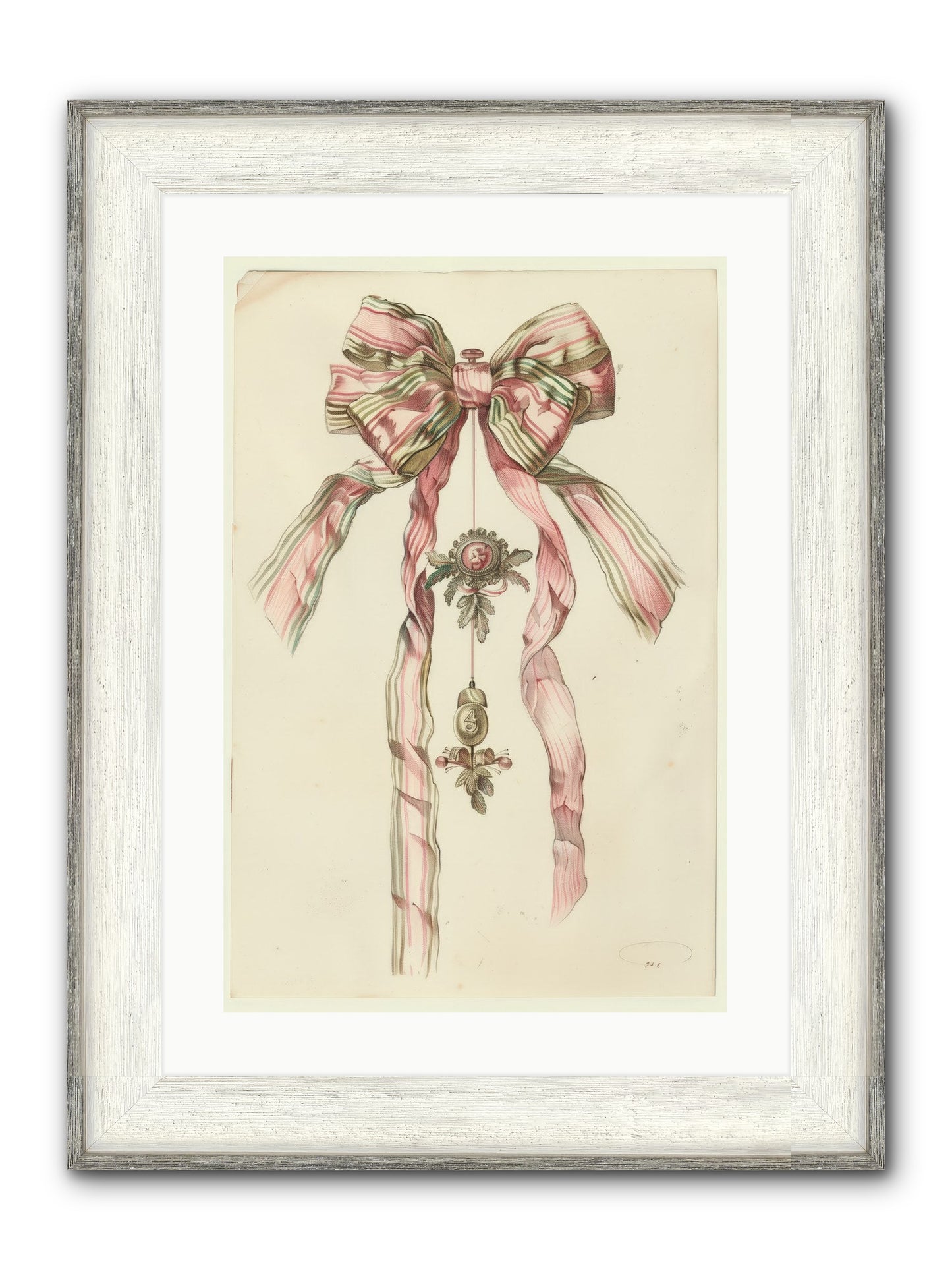 Ribbon Rendezvous Framed Print - Driftwood White 16x24