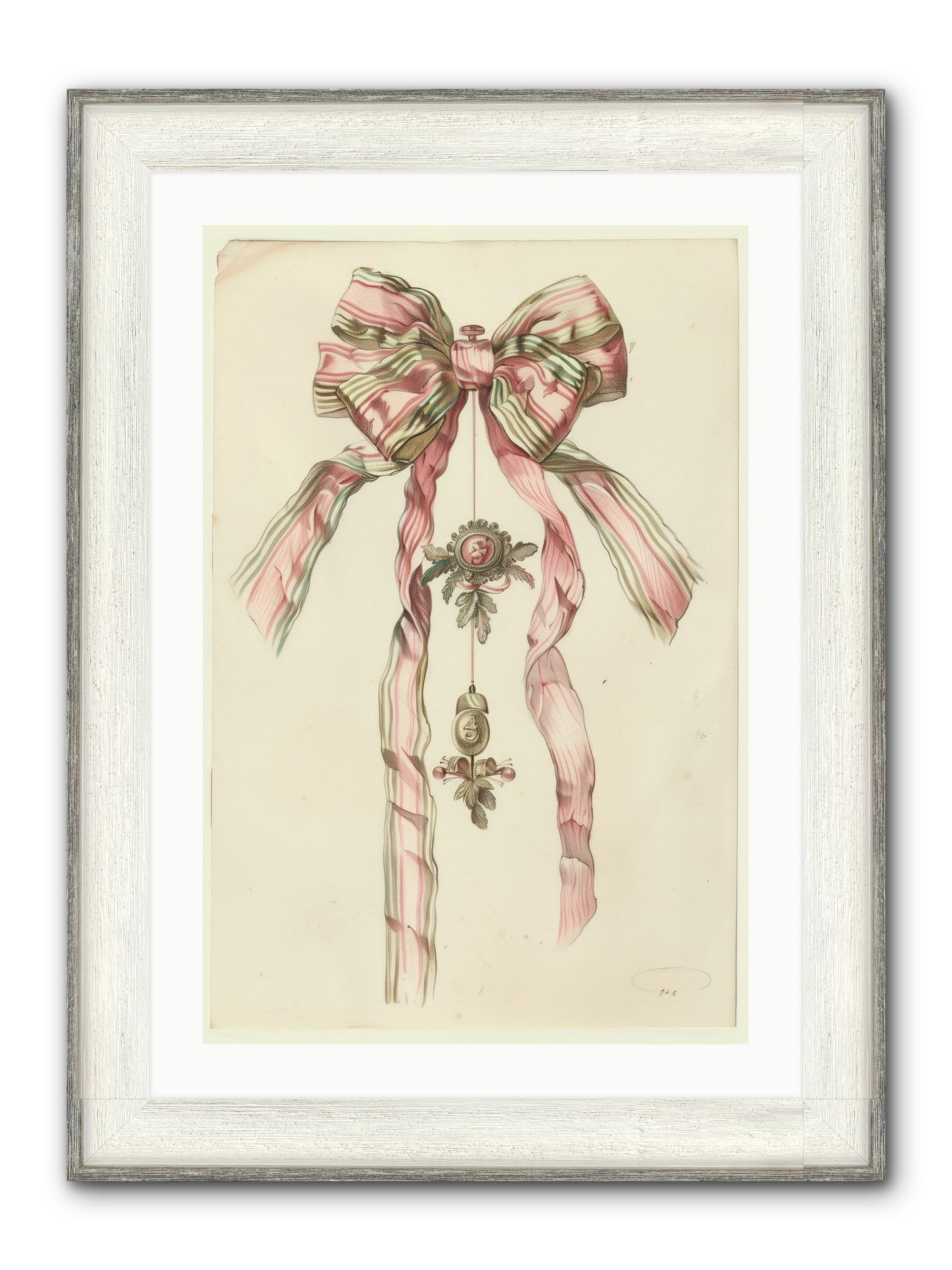 Ribbon Rendezvous Framed Print - Driftwood White 20x30