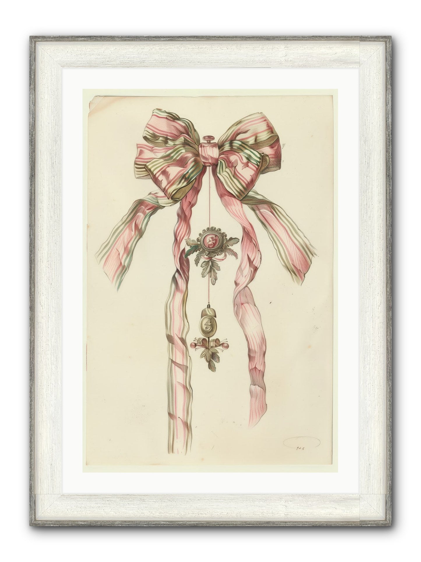 Ribbon Rendezvous Framed Print - Driftwood White 24x36