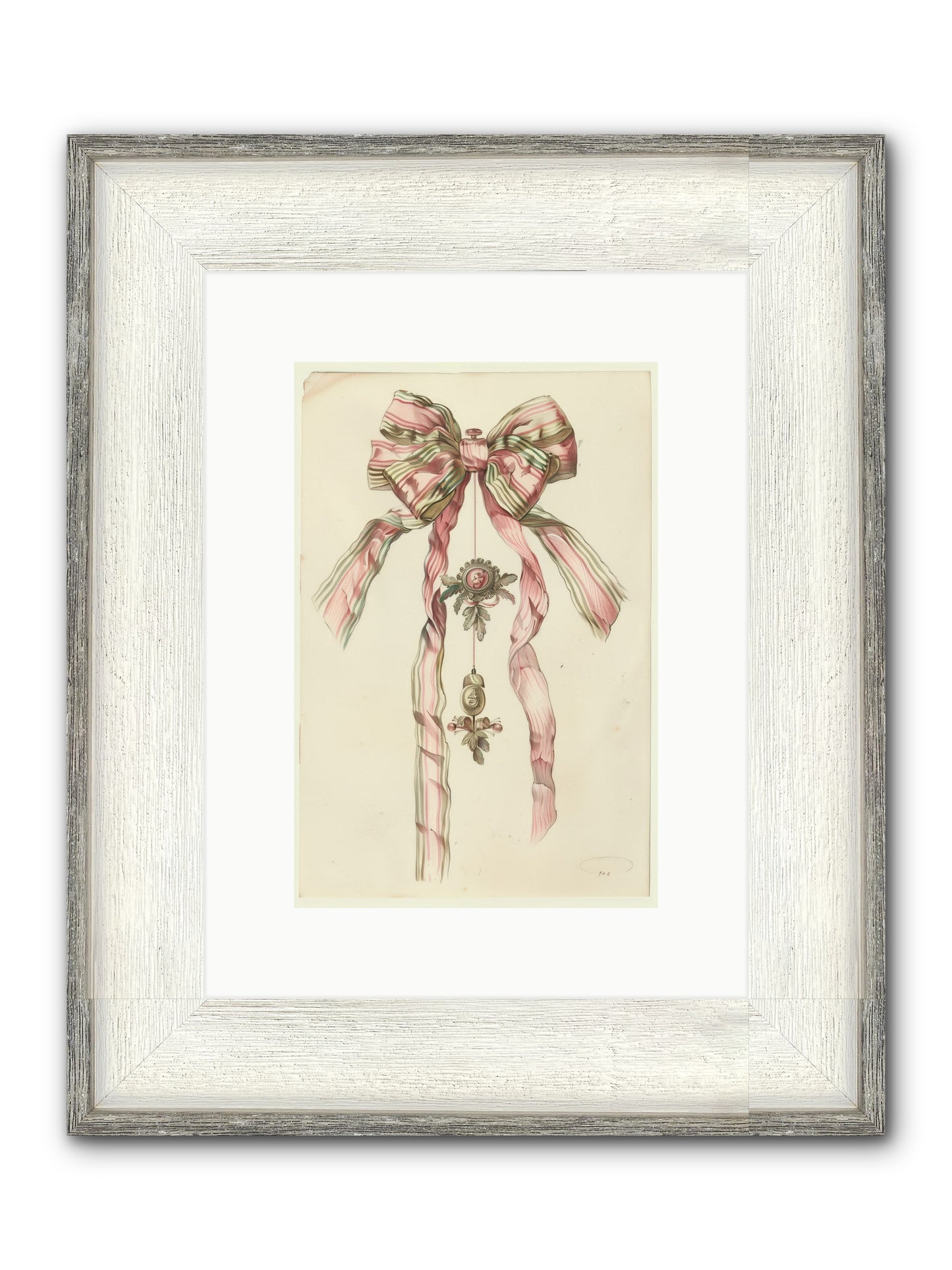 Ribbon Rendezvous Framed Print - Driftwood White 8x12