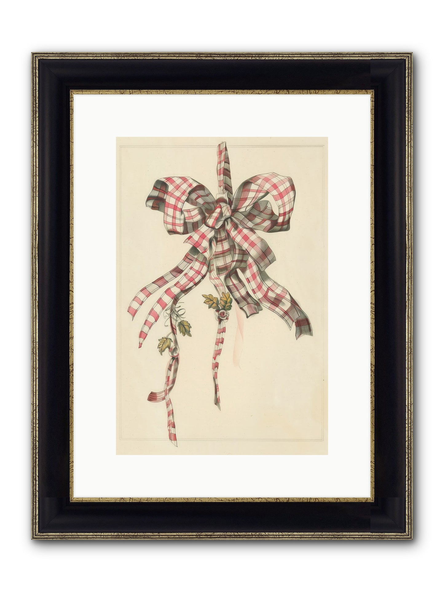Ribbon Reverie Framed Print - Black & Gold 10x15