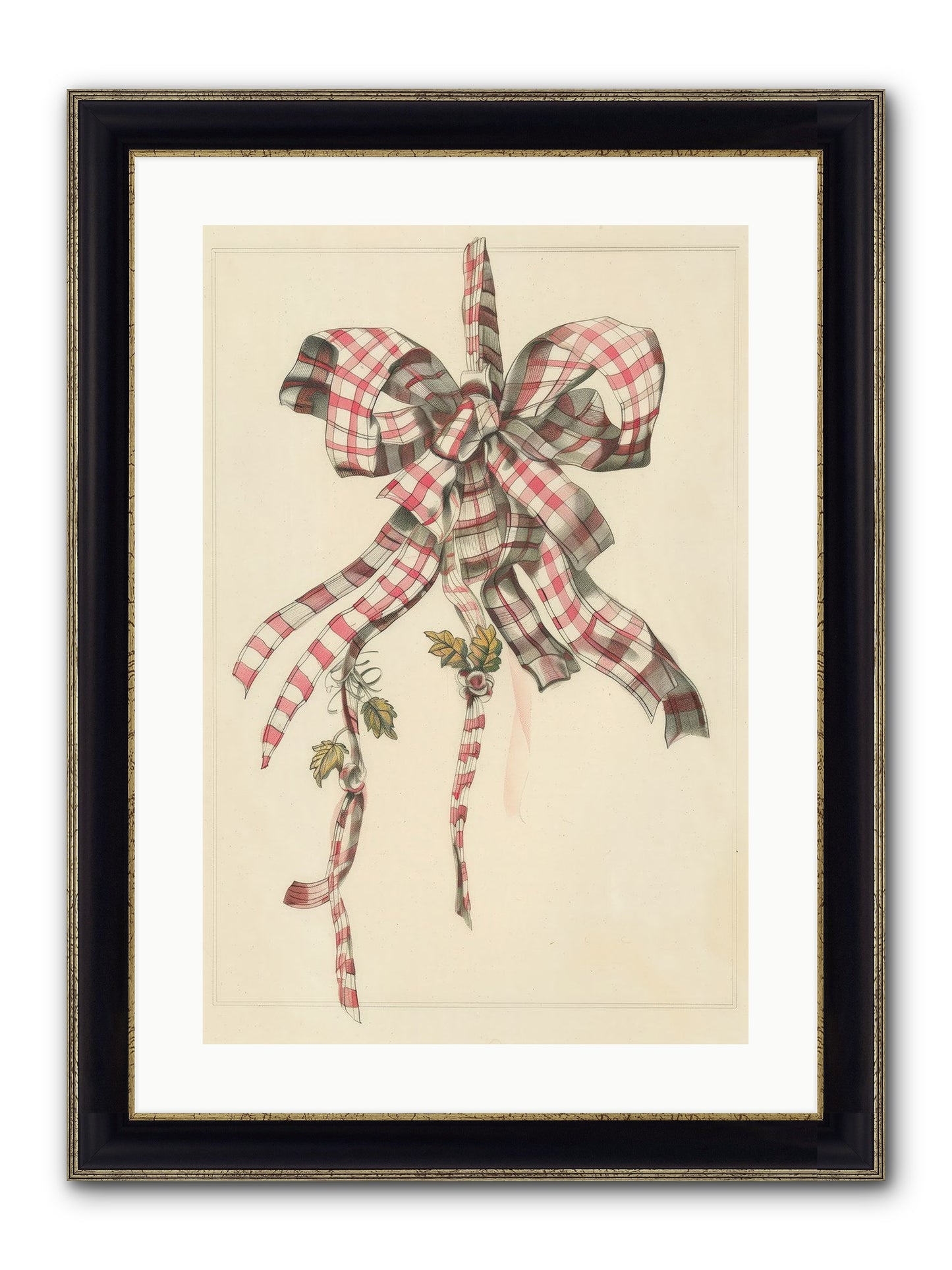Ribbon Reverie Framed Print - Black & Gold 16x24