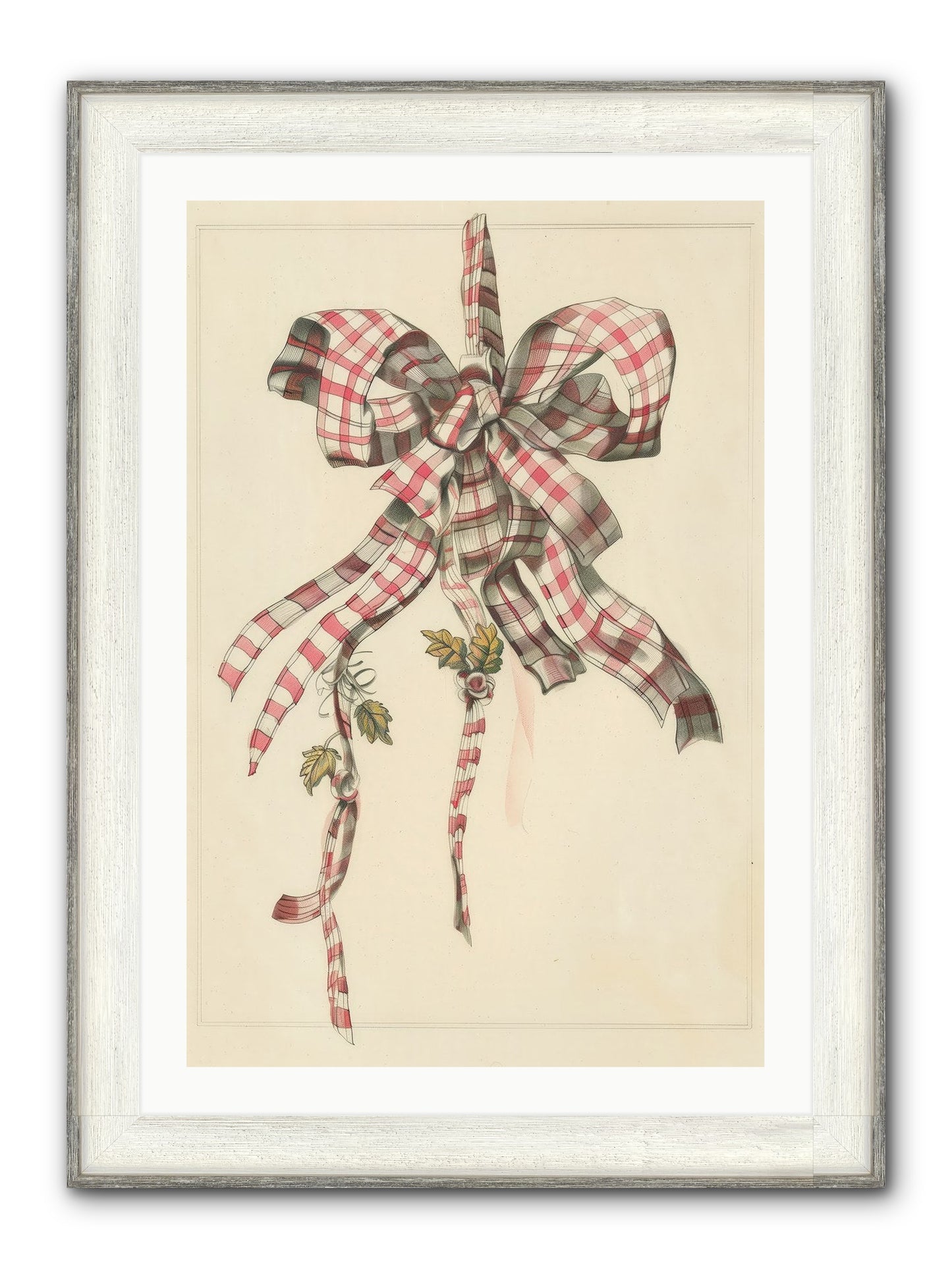 Ribbon Reverie Framed Print - Driftwood White 24x36