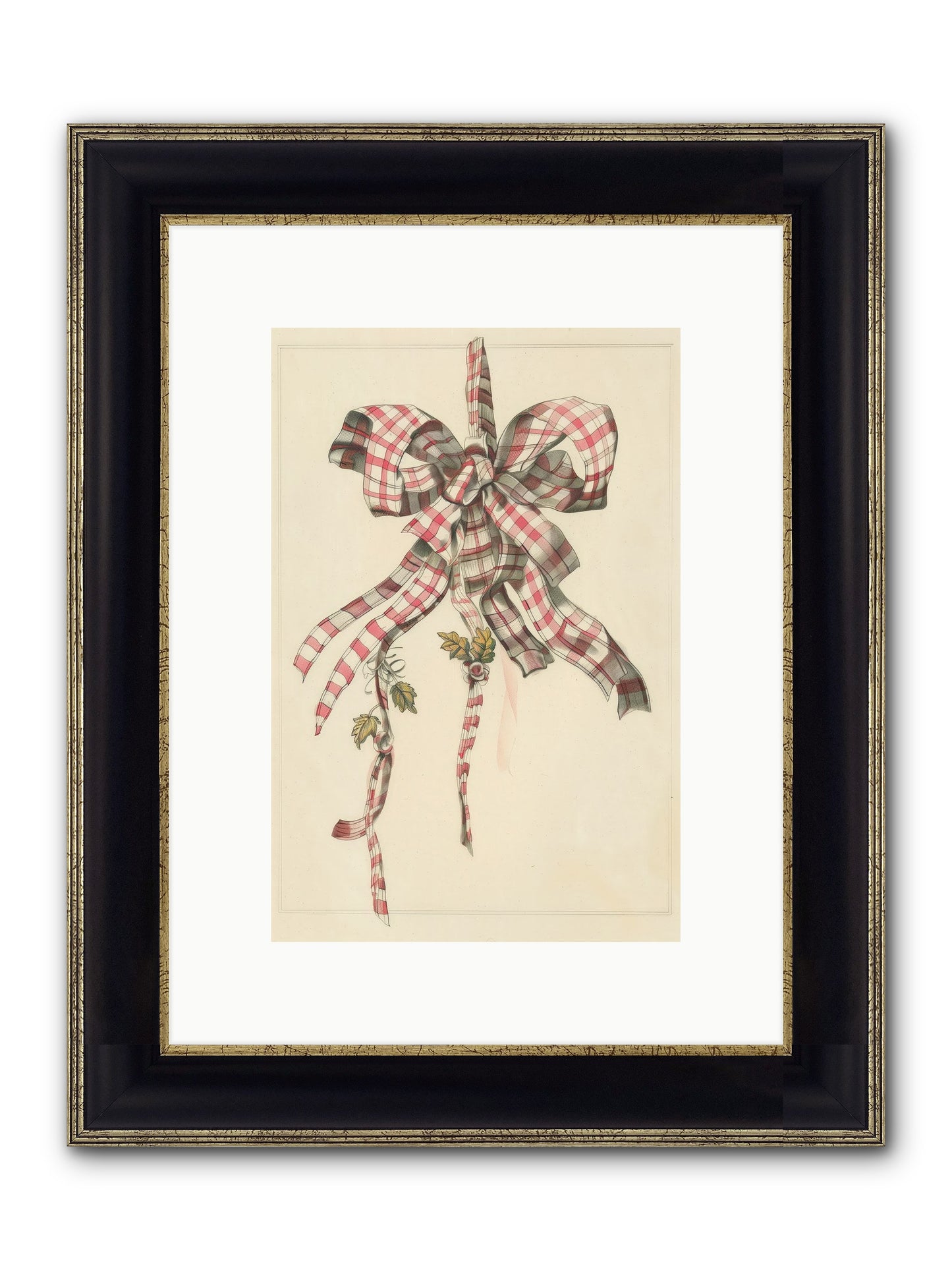 Ribbon Reverie Framed Print - Black & Gold 8x12