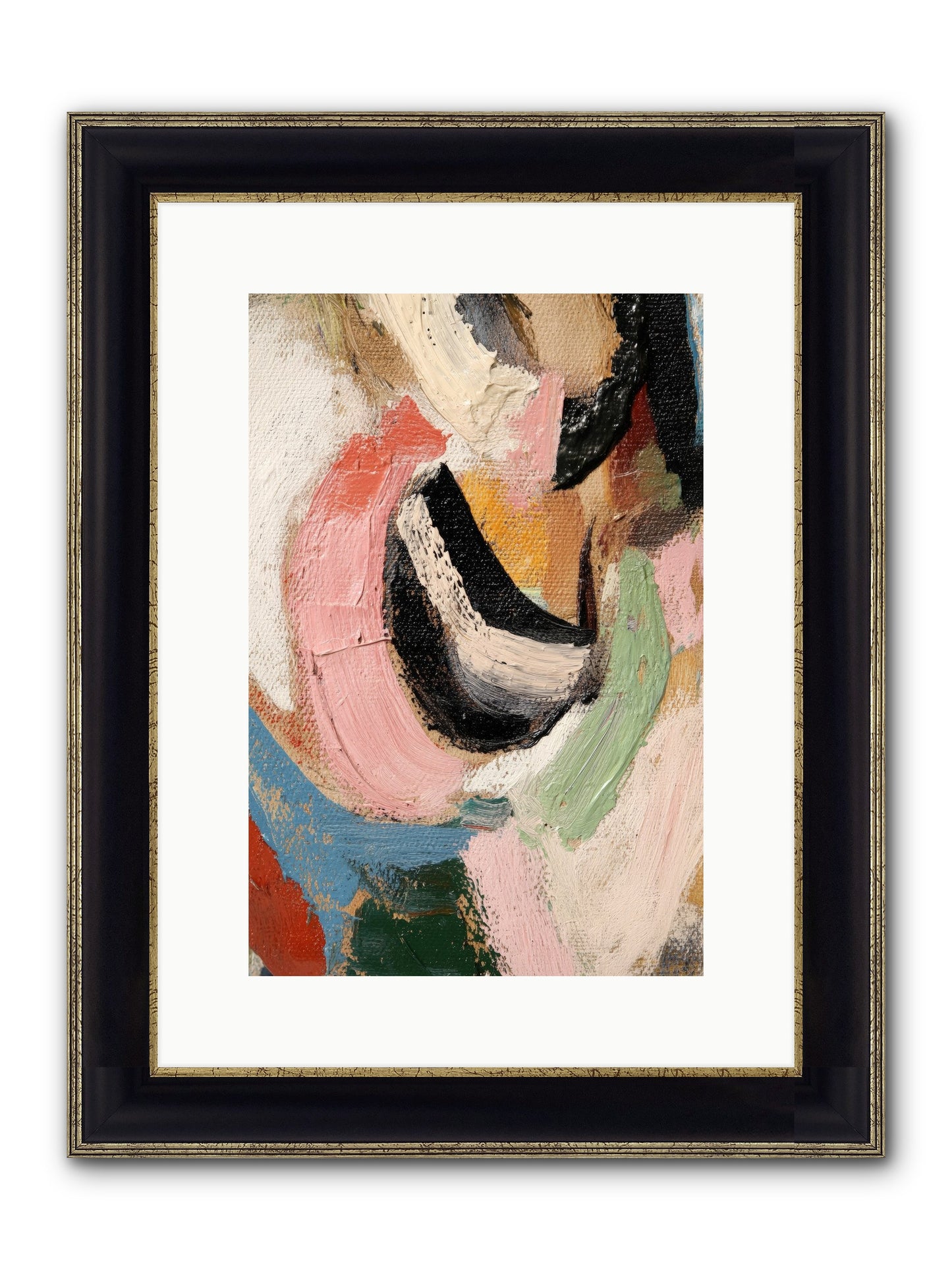 Ribbon Soirée Framed Print - Black & Gold 10x15