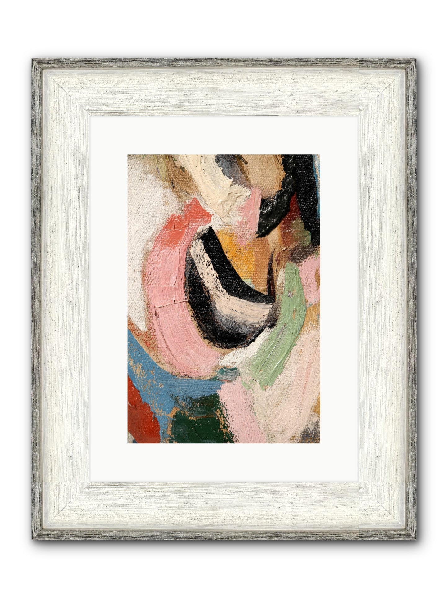 Ribbon Soirée Framed Print - Driftwood White 10x15