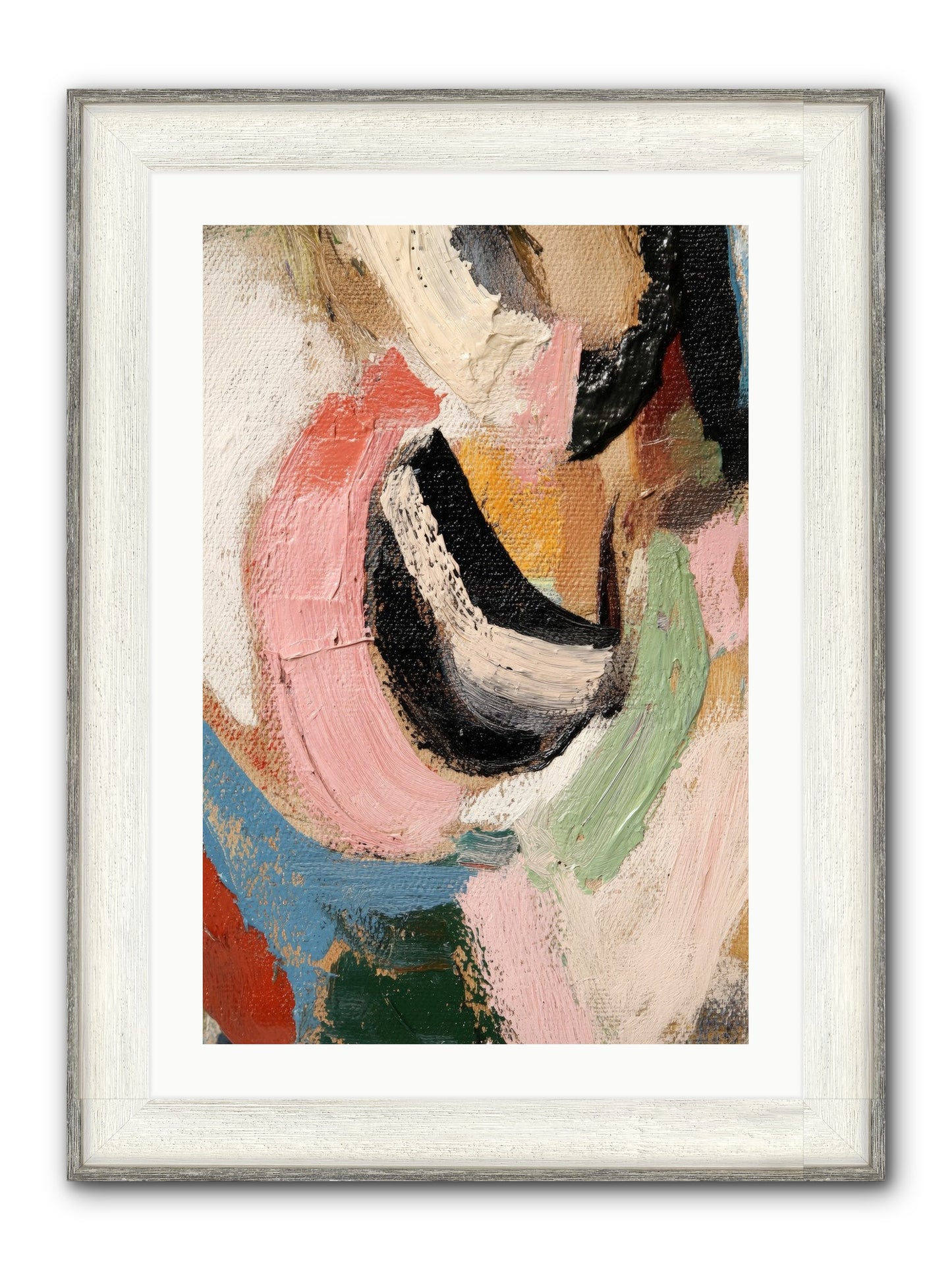 Ribbon Soirée Framed Print - Driftwood White 20x30