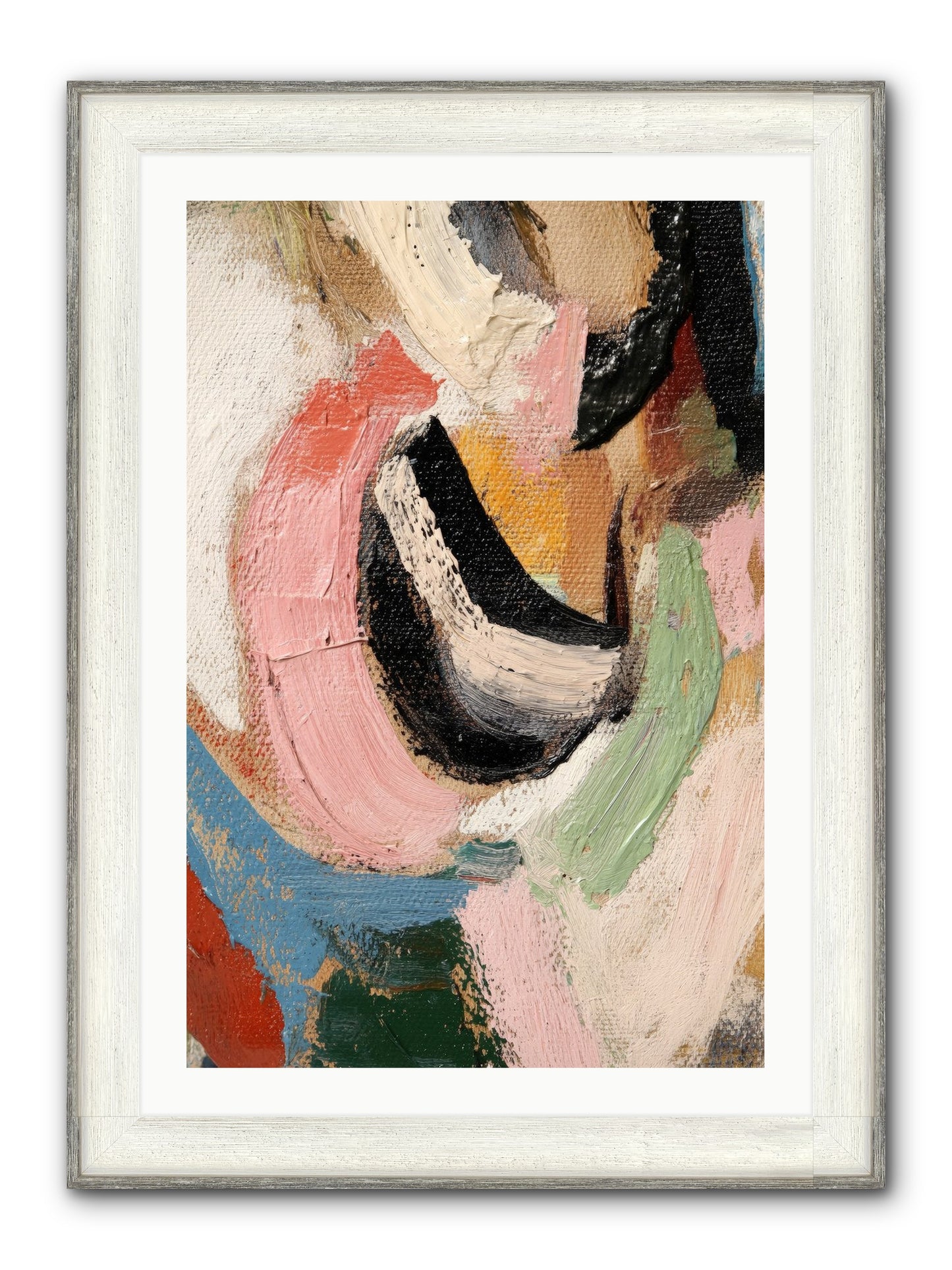 Ribbon Soirée Framed Print - Driftwood White 24x36