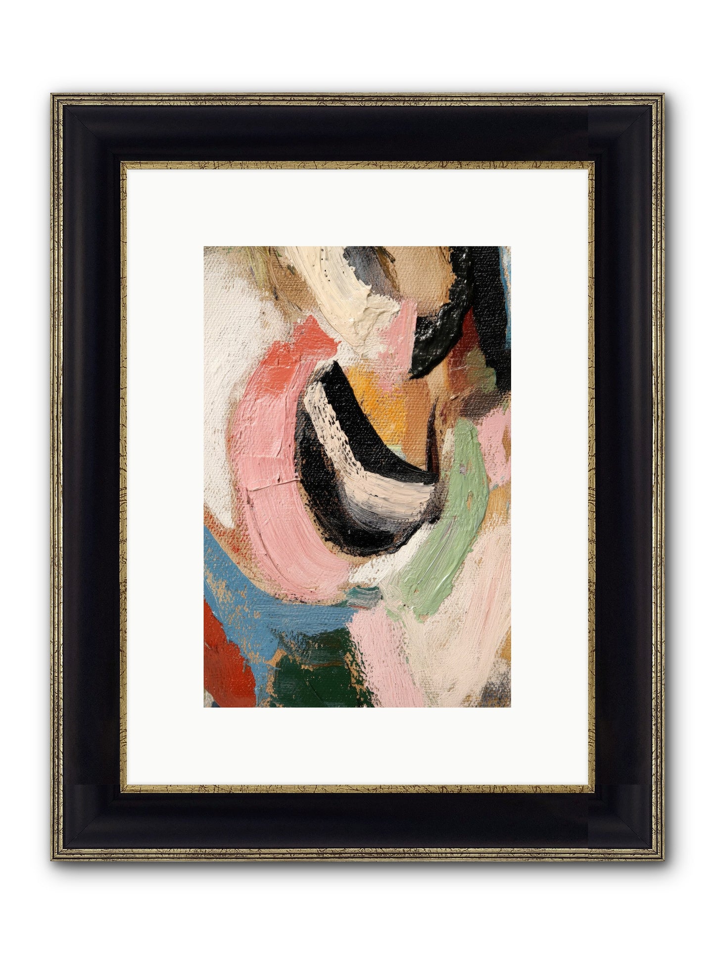 Ribbon Soirée Framed Print - Black & Gold 8x12