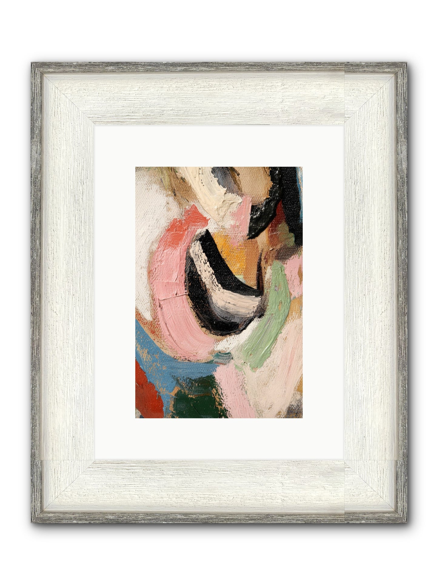Ribbon Soirée Framed Print - Driftwood White 8x12