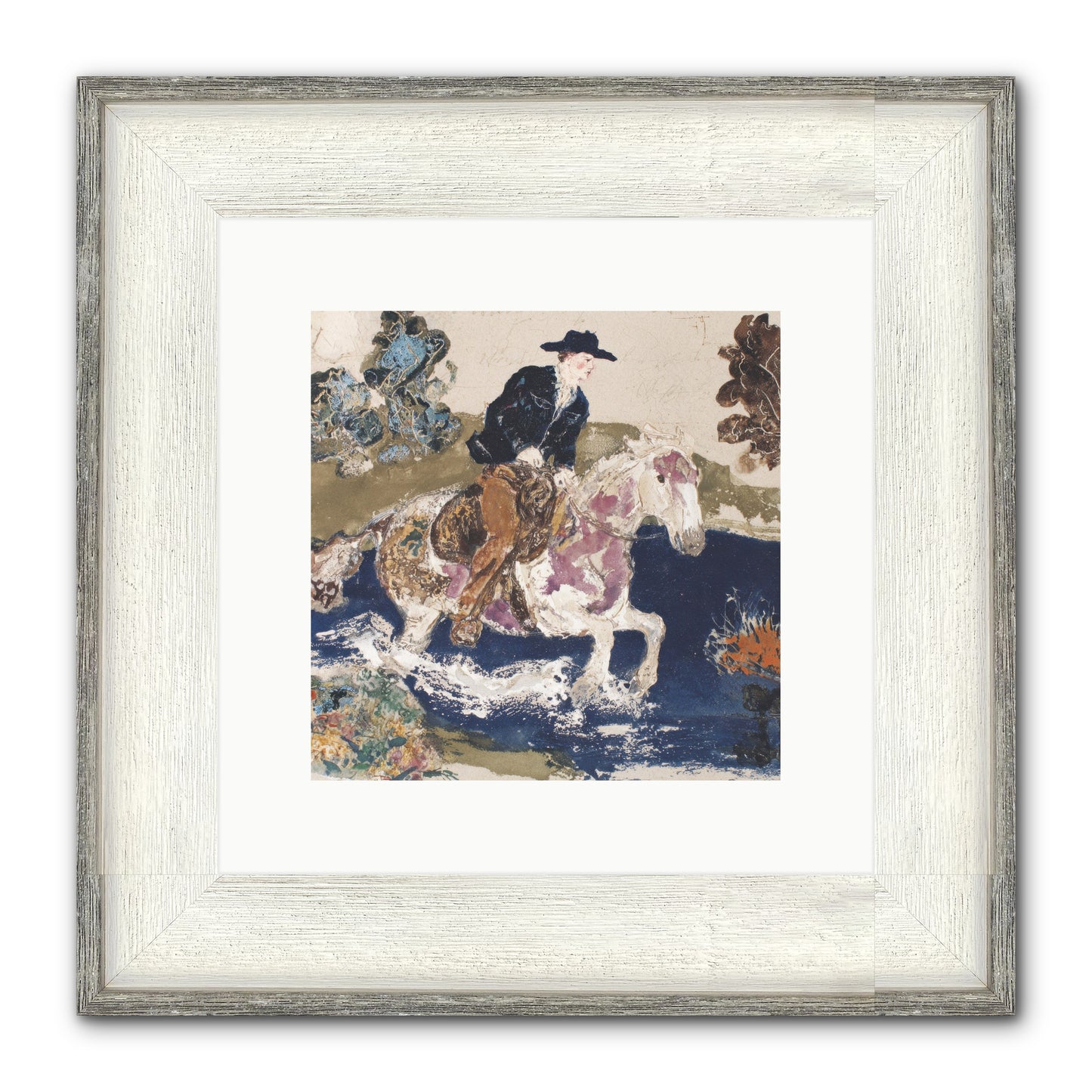 Ribbon Through The Wild Framed Print - Driftwood White 10x10