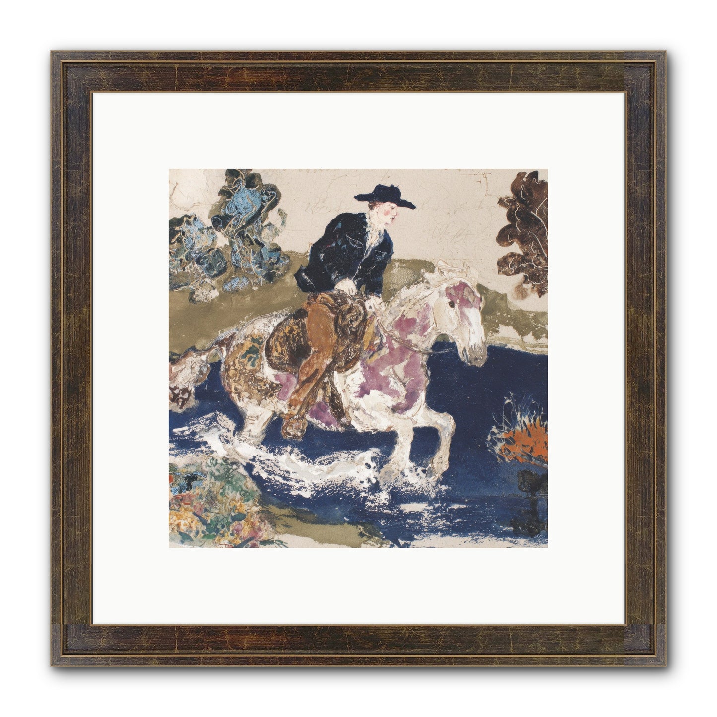 Ribbon Through The Wild Framed Print - Slimwoods Black/Gold 10x10