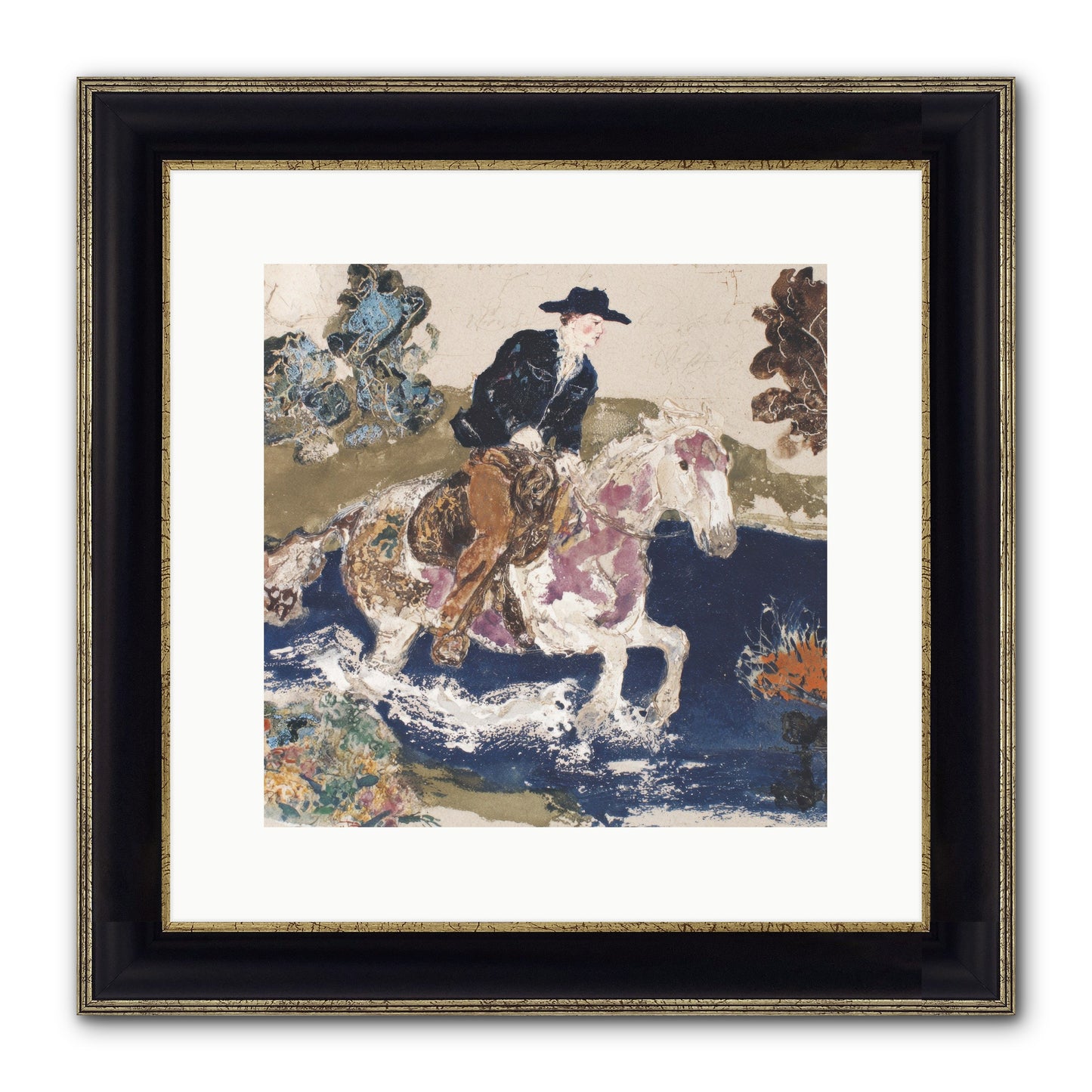 Ribbon Through The Wild Framed Print - Black & Gold 12x12