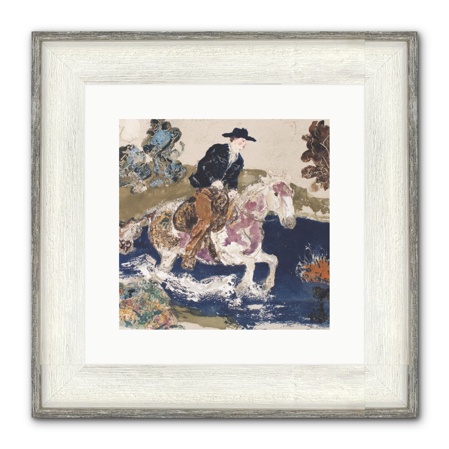 Ribbon Through The Wild Framed Print - Driftwood White 12x12