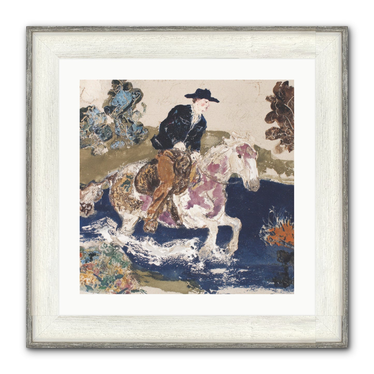 Ribbon Through The Wild Framed Print - Driftwood White 20x20