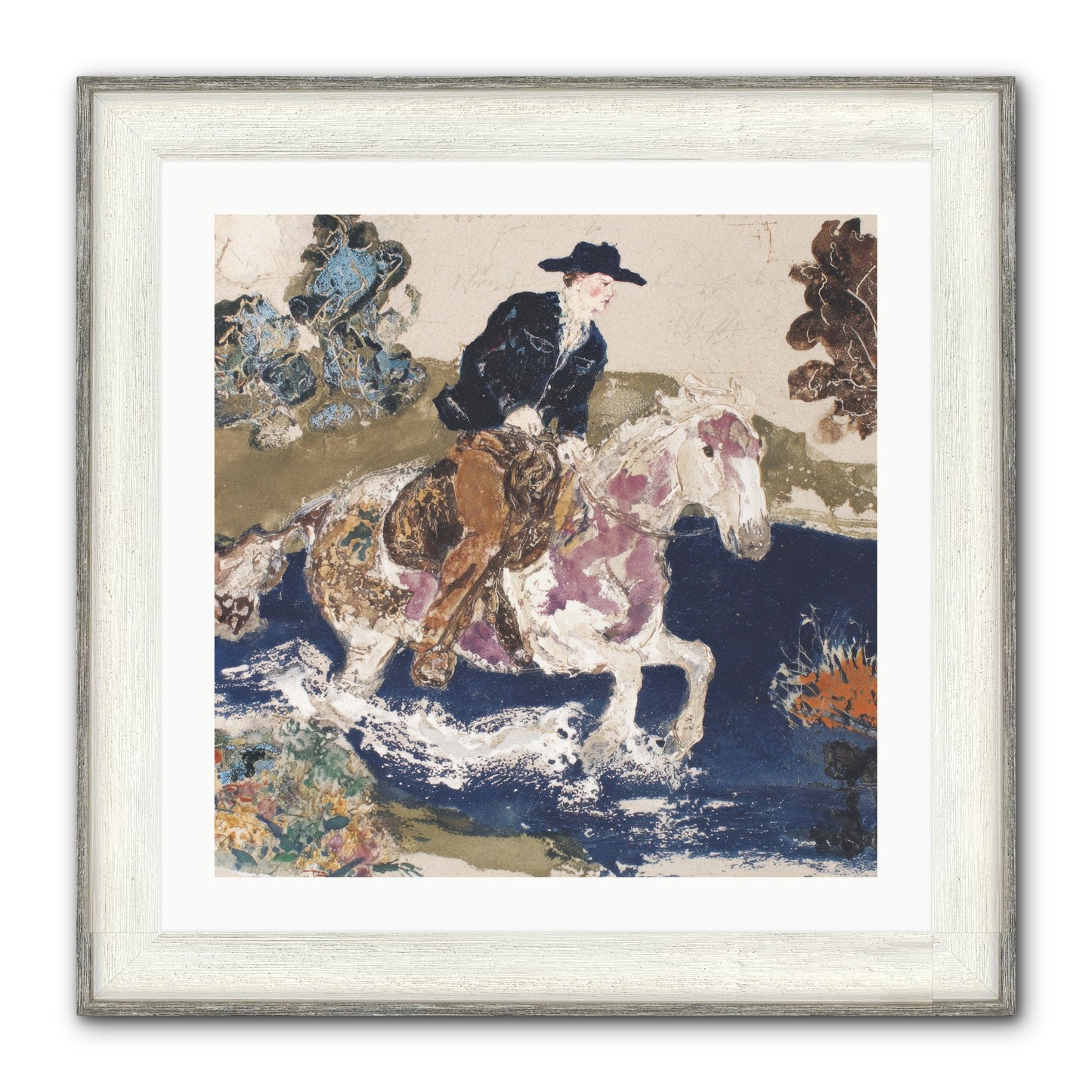 Ribbon Through The Wild Framed Print - Driftwood White 24x24