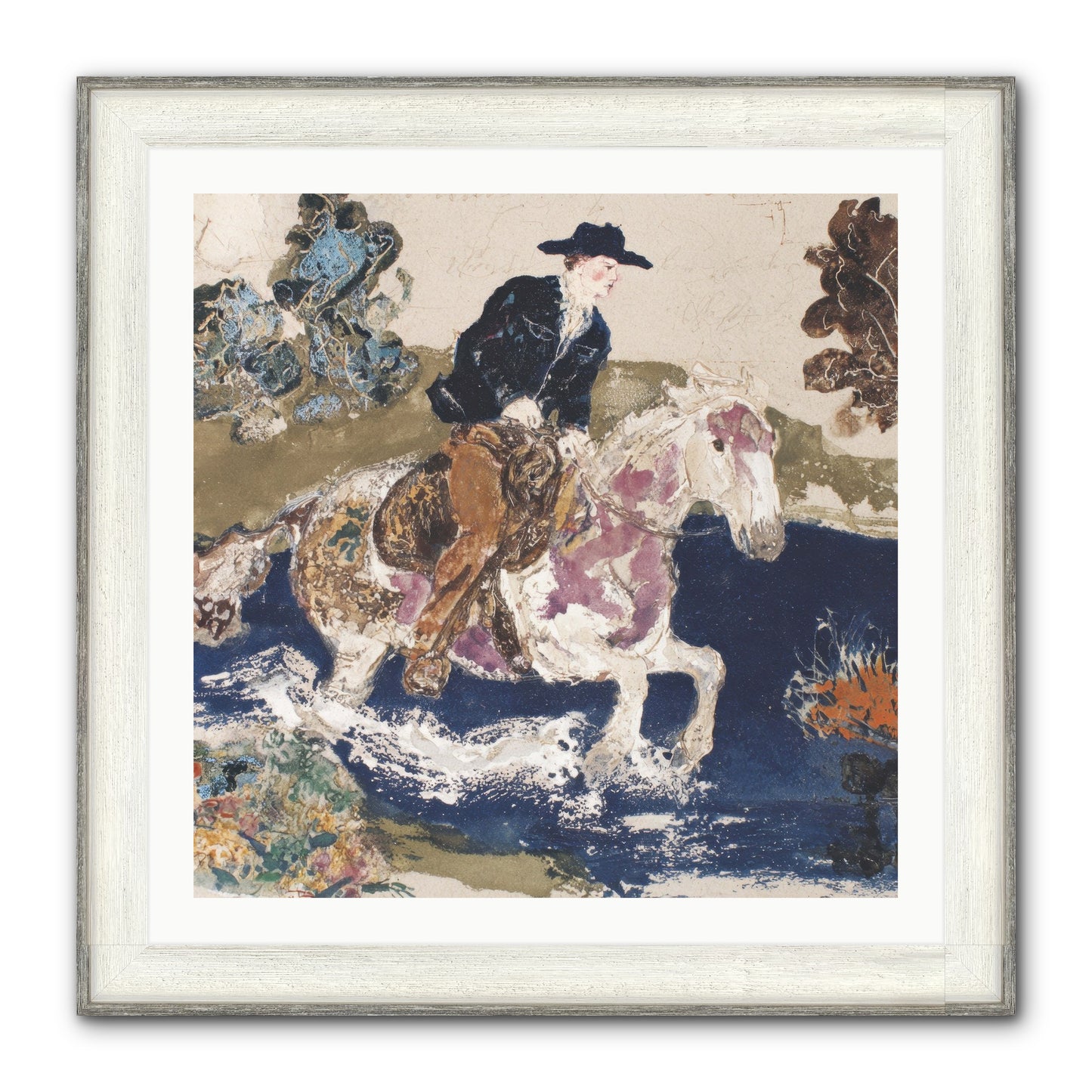 Ribbon Through The Wild Framed Print - Driftwood White 30x30