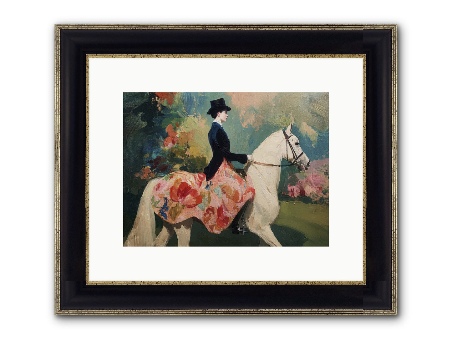Riding Into The Weekend Framed Print - Black & Gold 12x9