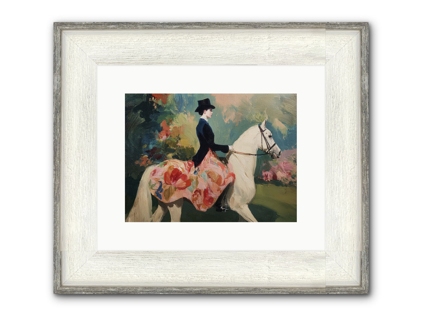 Riding Into The Weekend Framed Print - Driftwood White 12x9
