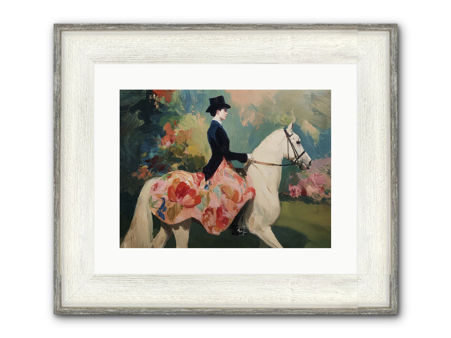 Riding Into The Weekend Framed Print - Driftwood White 16x12