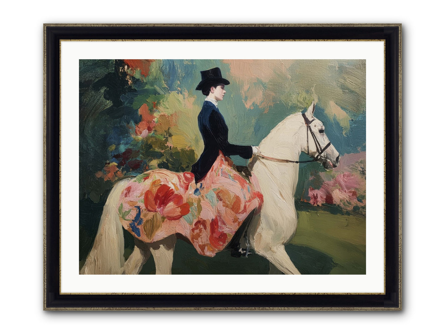 Riding Into The Weekend Framed Print - Black & Gold 32x24