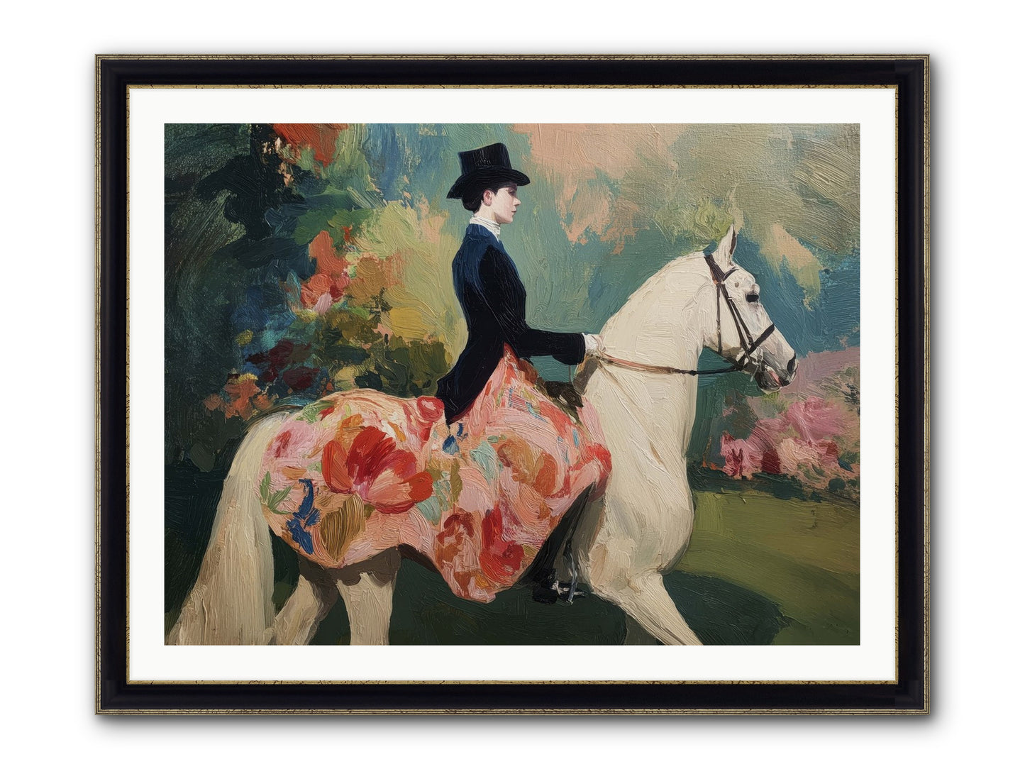 Riding Into The Weekend Framed Print - Black & Gold 40x30