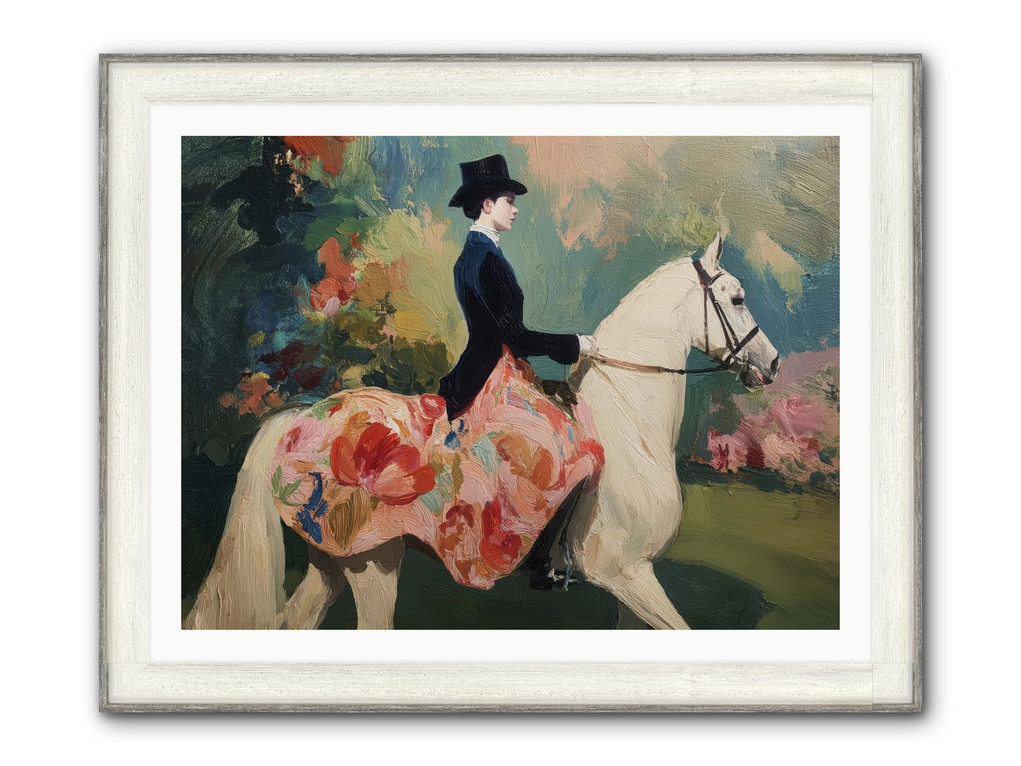 Riding Into The Weekend Framed Print - Driftwood White 40x30