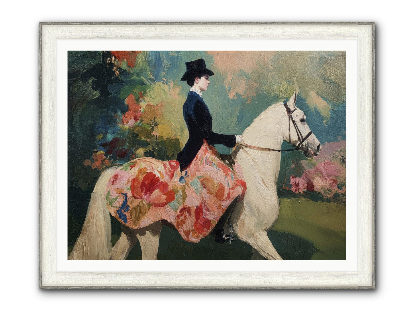 Riding Into The Weekend Framed Print - Driftwood White 48x36