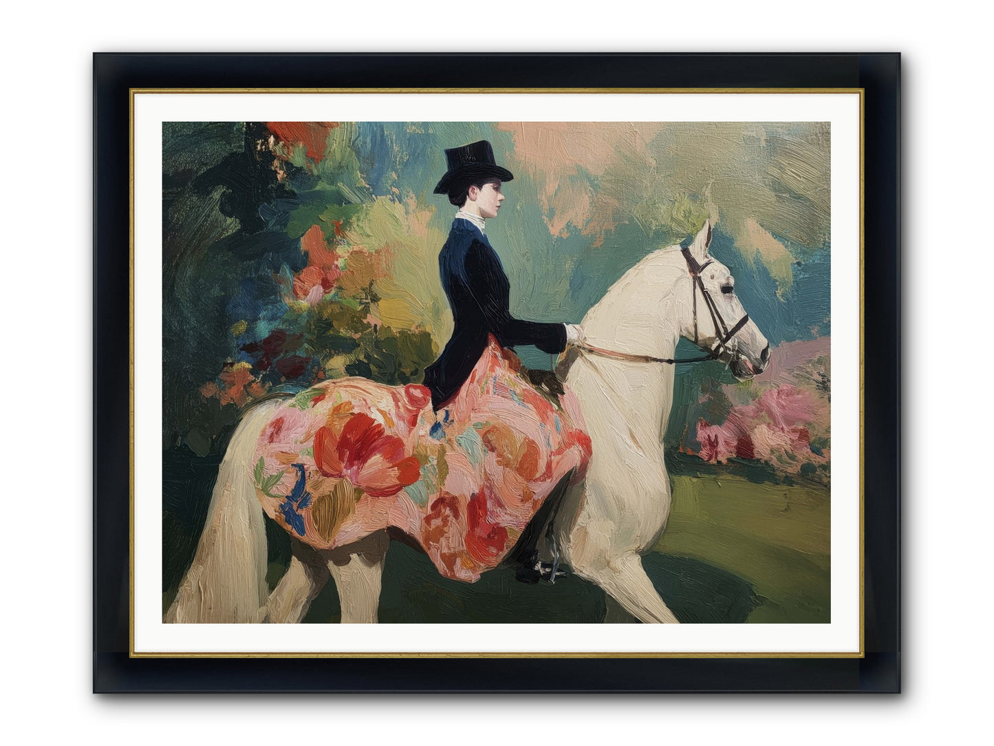 Riding Into The Weekend Framed Print - Wide Black w/Gold 48x36