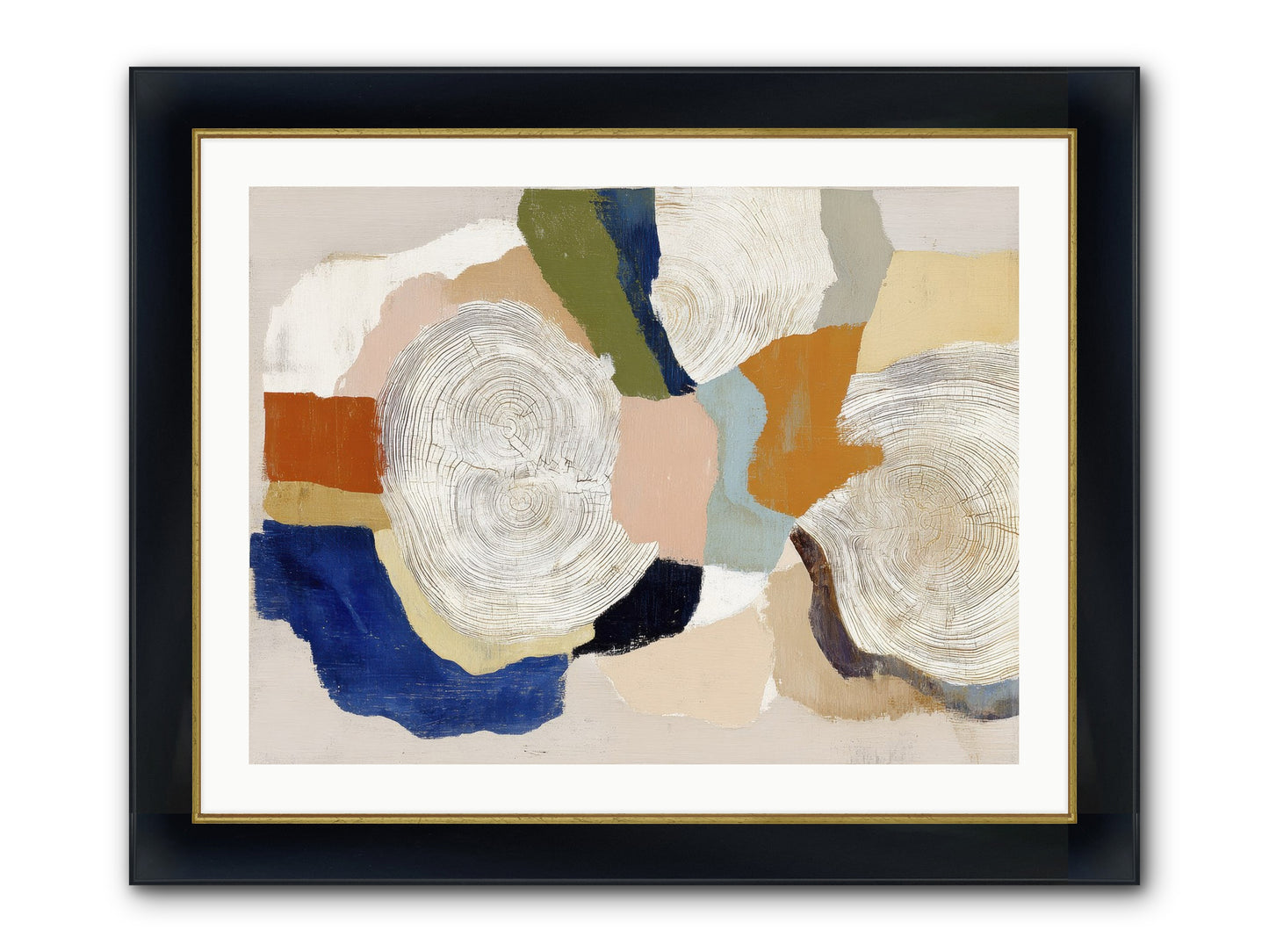 Ripple Framed Print - Wide Black w/Gold 32x24