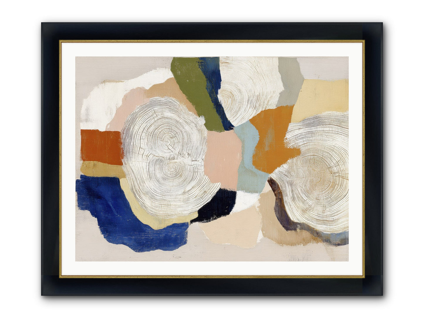 Ripple Framed Print - Wide Black w/Gold 40x30